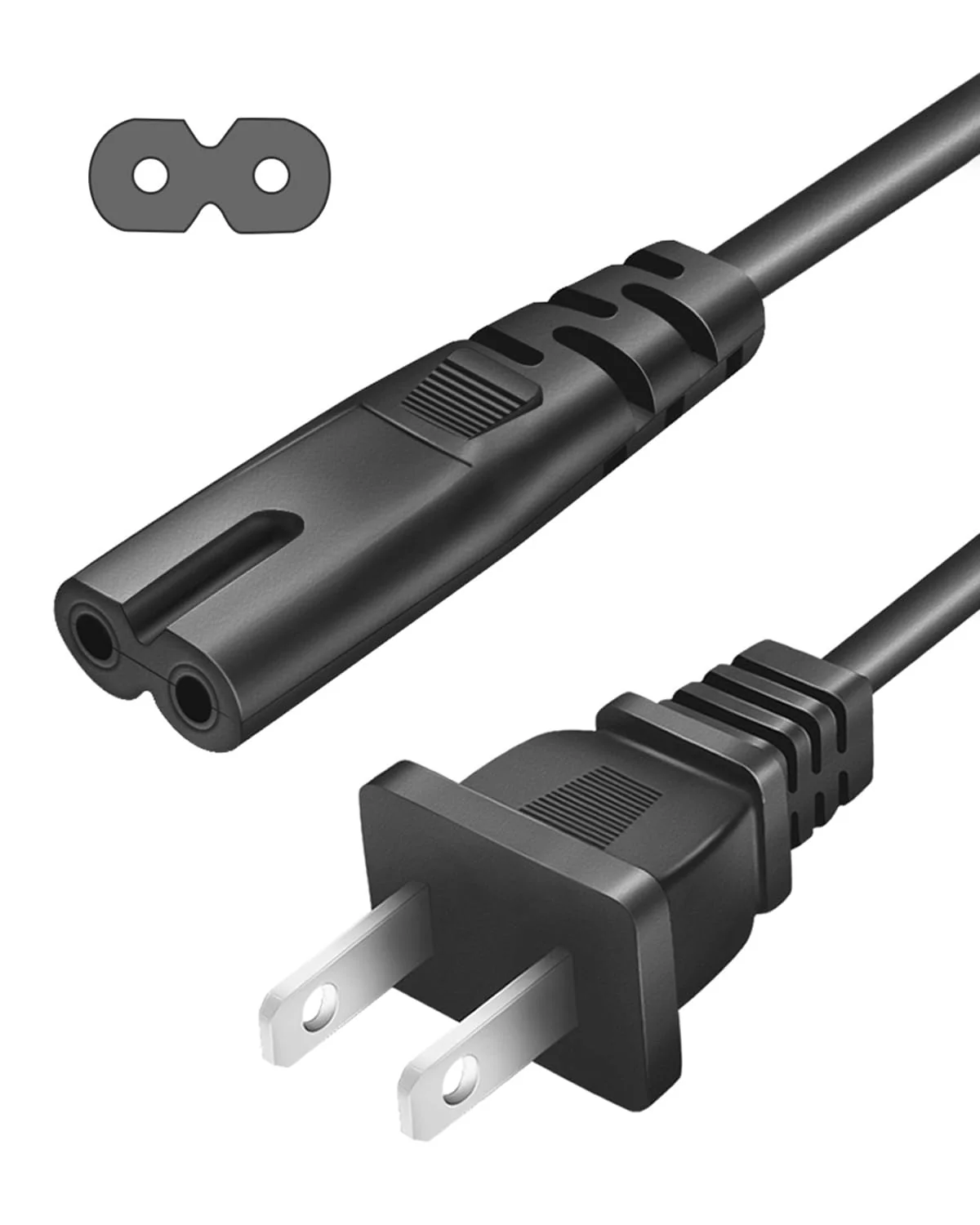 2 Prong AC Power Cord for ONN 100008736, JBL PartyBox 100 200 300 1000 310 320 710 On-The-Go Bluetooth Speaker, ION Game Day Party Wireless Speaker Replacement Charger Supply Charging Cable 6 Feet