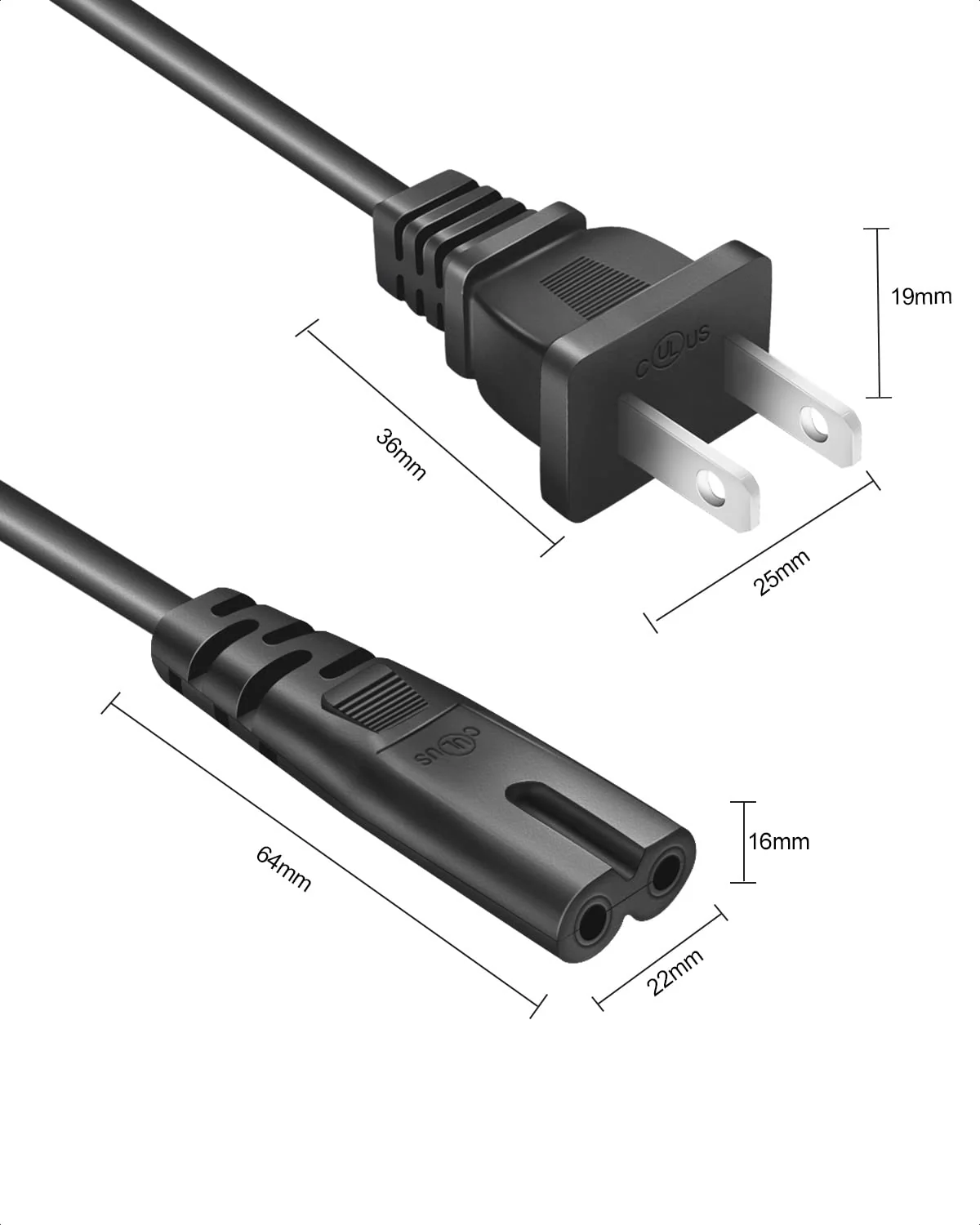 2 Prong AC Power Cord for ONN 100008736, JBL PartyBox 100 200 300 1000 310 320 710 On-The-Go Bluetooth Speaker, ION Game Day Party Wireless Speaker Replacement Charger Supply Charging Cable 6 Feet - Image 5