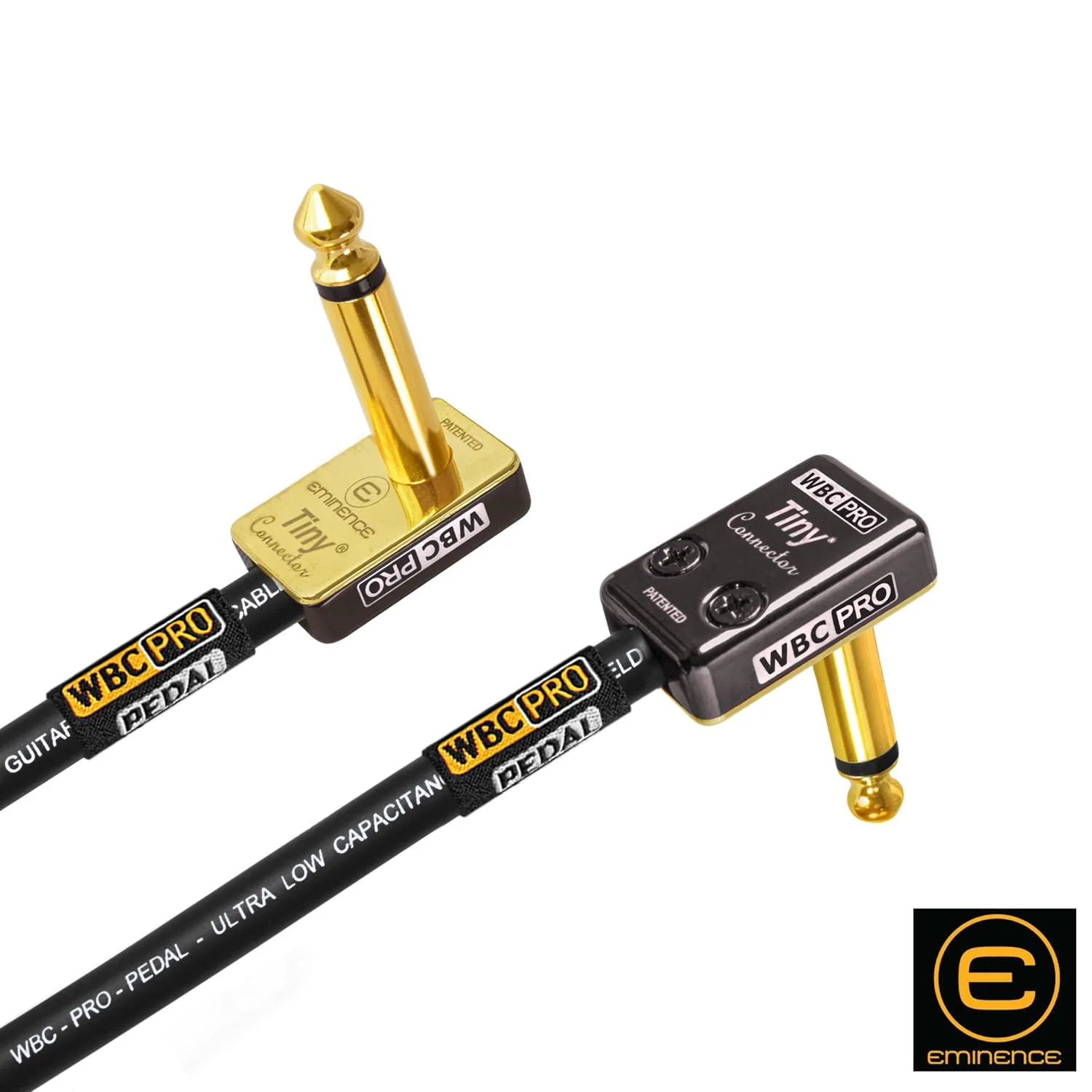 2 Units - 12 Inch - WBC-PRO-Pedal – 22 AWG - Low-Cap (18pF/ft) – Pro-Grade – Graphite-Based - Dual-Shielded Pedal, Effects, Patch, Instrument Cable with Eminence Tiny Gold Plated Angled TS Connectors - Image 5