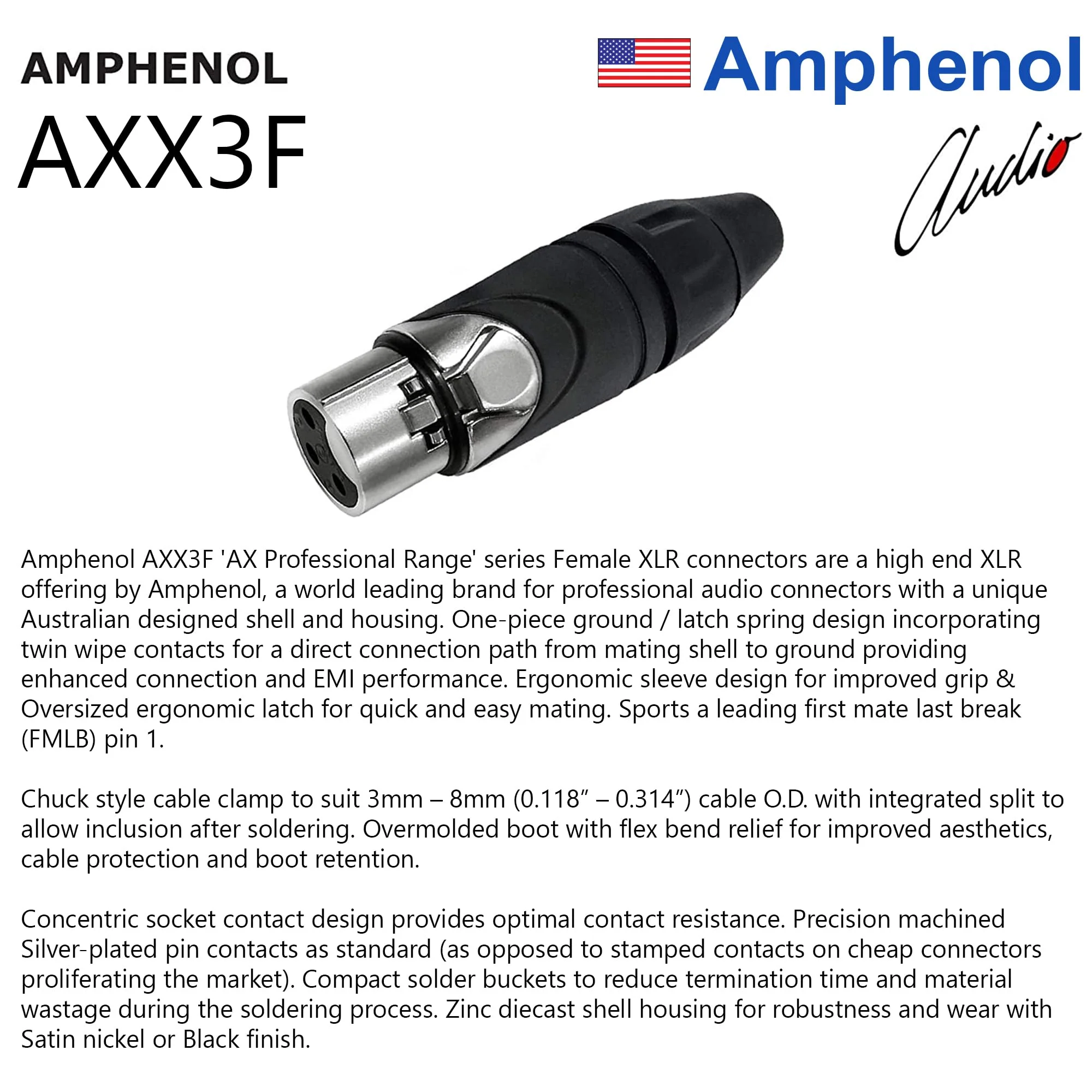 2 Units - 6 Foot - WBC-PRO-Quad Ultra-Silent Ultra-Flexible Balanced Star-Quad Cable with Amphenol Male & Female XLR Plugs & Black Tweed Jacket - Image 7
