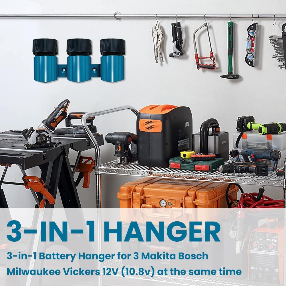2 x Battery Holder for Makita/Bosch/Milwaukee 12 V (10.8 V) Battery Wall Mount Battery Holder Storage Tool - Image 5