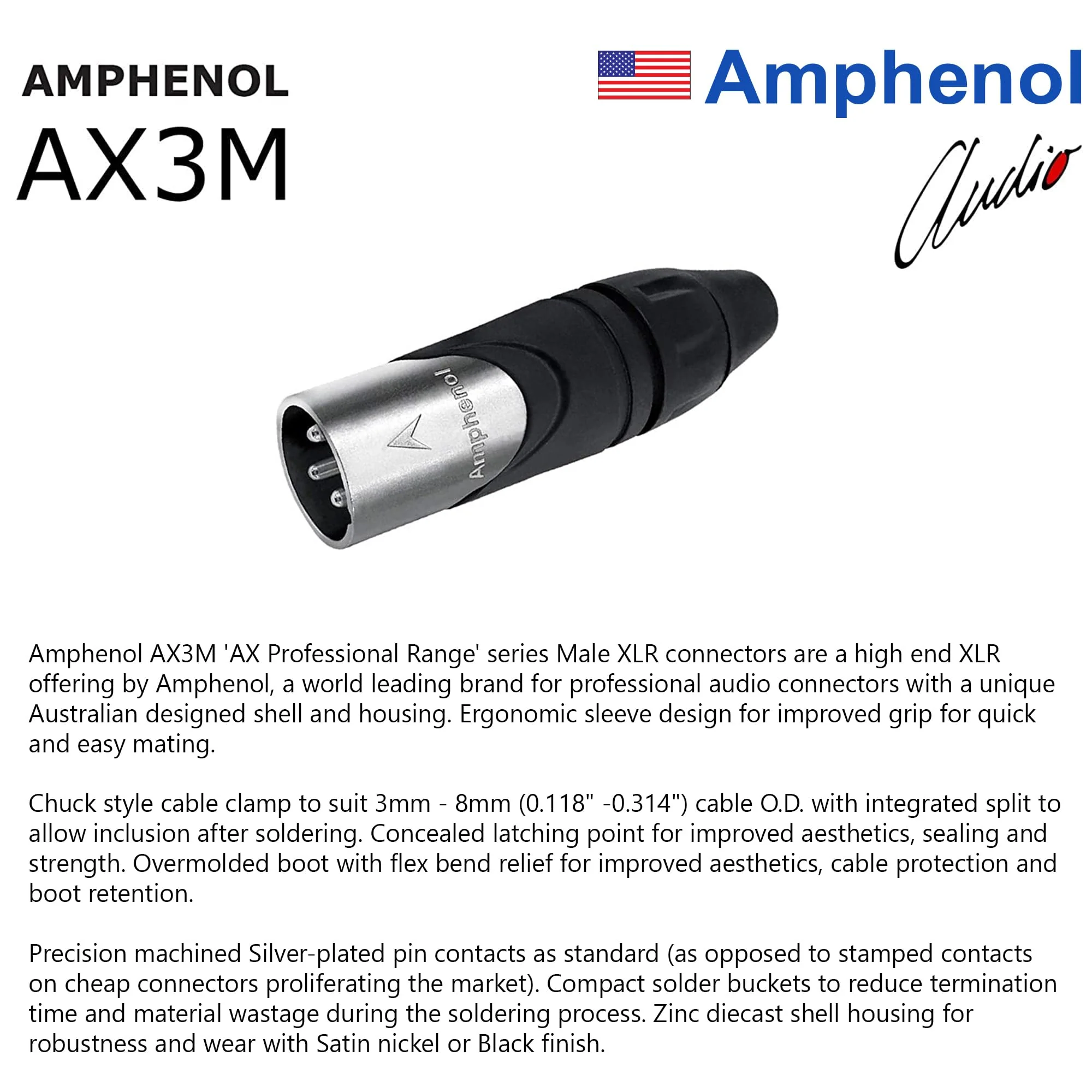 20 Foot - WBC-PRO-Quad Ultra-Silent Ultra-Flexible Balanced Star-Quad Cable with Amphenol Male & Female XLR Plugs & Black Tweed Jacket - Image 6