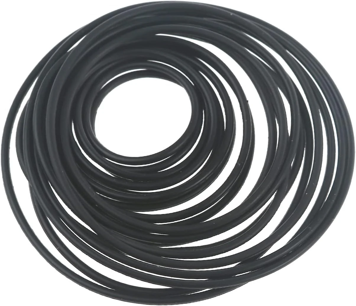 20 Pcs Black Recorder Rubber Belts 1.5mm Round Cassette Recorder Repair Maintenance Belt Video Accessories Cassette Belt Replacement Round Tape Decks CD for Tape Players