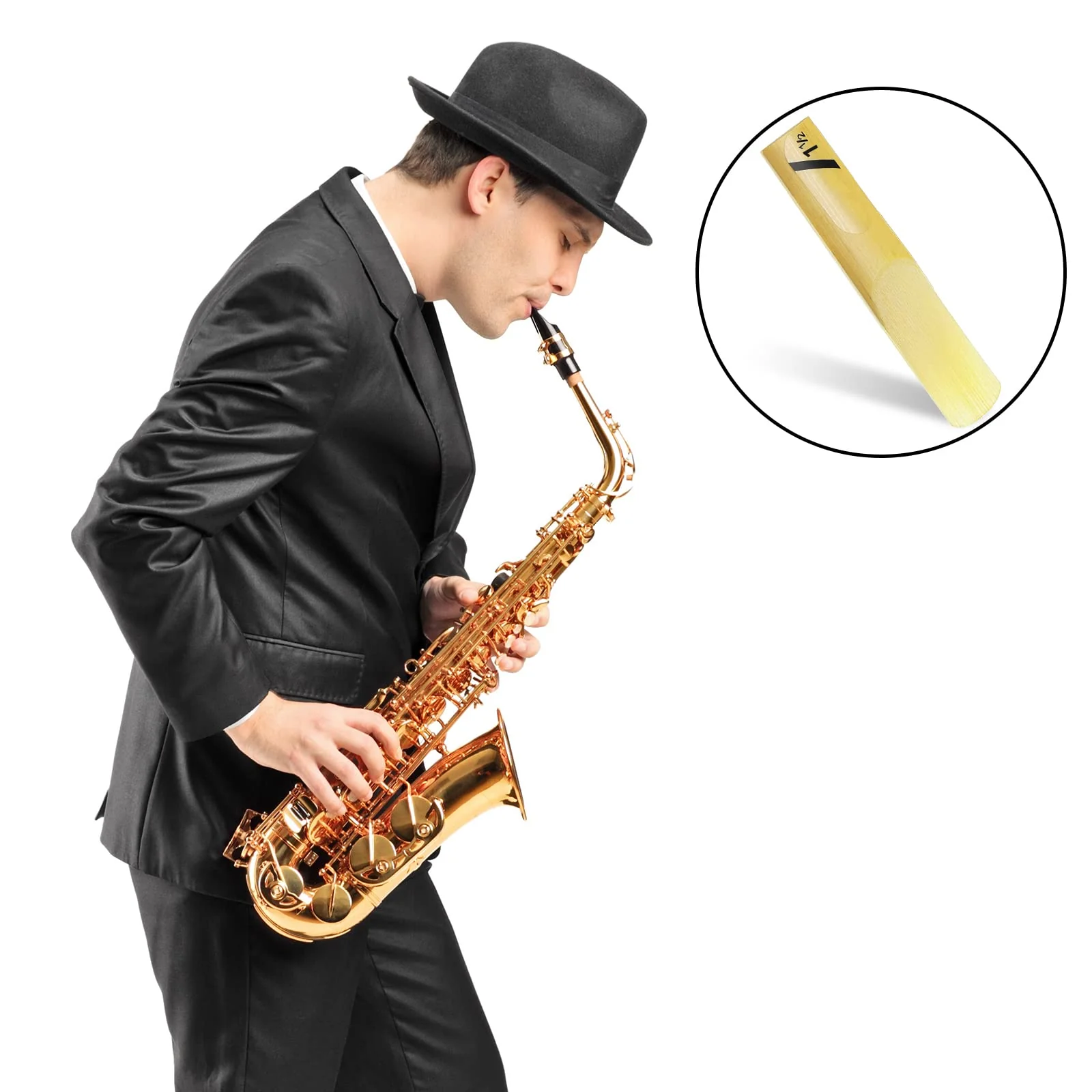 20 Pieces Alto Saxophone Sax Reeds Alto Saxophone Reeds Bamboo Saxophone Reeds with Individual Case for Clarinet Soprano or Alto Sax (1.5 in Strength) - Image 7