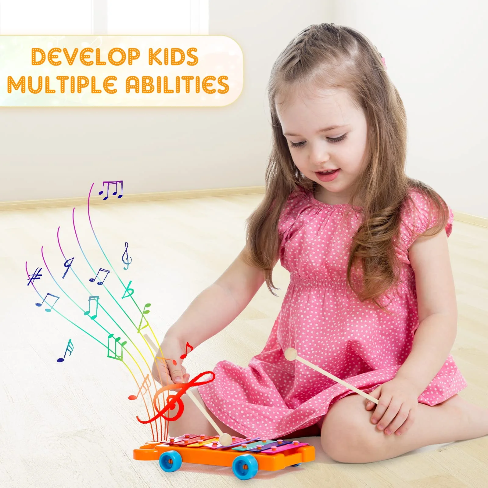20 Pieces Wood Mallets Percussion Glockenspiel Xylophone Mallets Sticks Wood Small Musical Drumsticks Chime Round Head Hammer Wooden Drum and Percussion Mallets for Kids, 8.2 Inch Long - Image 5