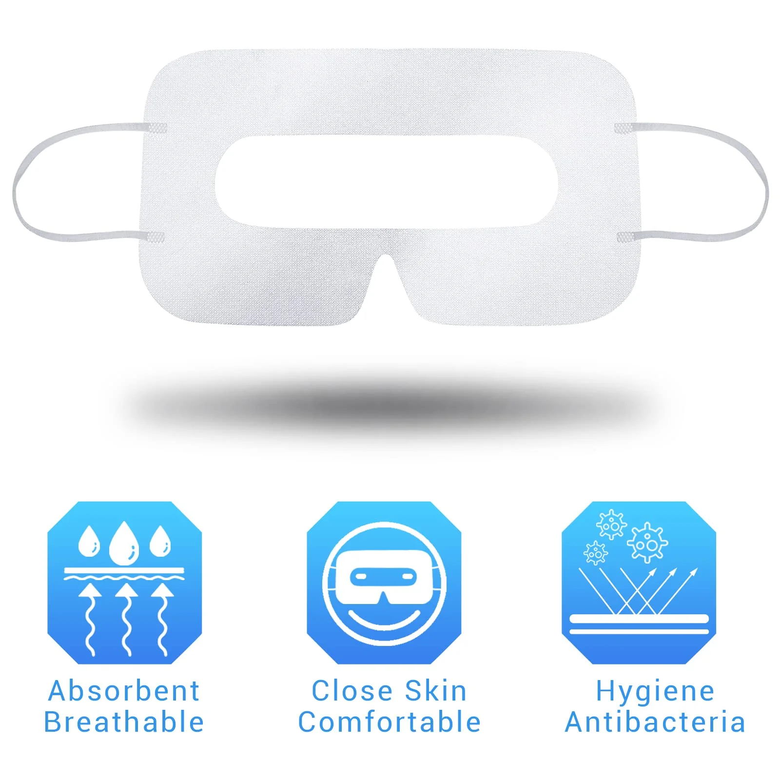 200 Pcs Disposable VR Face Mask Breathable Cover Eye Mask for VR Nonwoven Fabric Sanitary VR Mask, VR Eye Cover Pad (White) White - Image 4