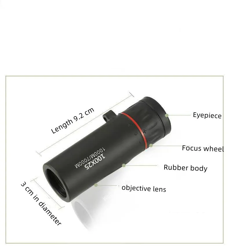 2000X24 Monocular Focus Optics Telescope onocular Power Monocular for Adults with Phone AdapterNight Vision Monocular Lightweight Pocket Monoscope with for Adults Kids, 8000M/80000M Gifts - Image 6