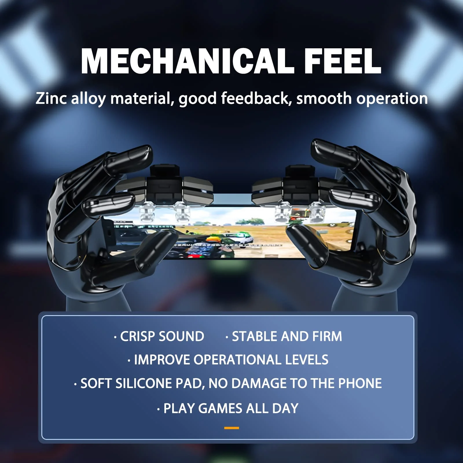 2022 New Model Mobile Game Controller Trigger, Mobile Game Accessories 6 Finger Trigger Sensitive Shoot and Target Buttons Smartphone Game Controller Gamepad for PUBG/Survival Rules/Knives Out - Image 4