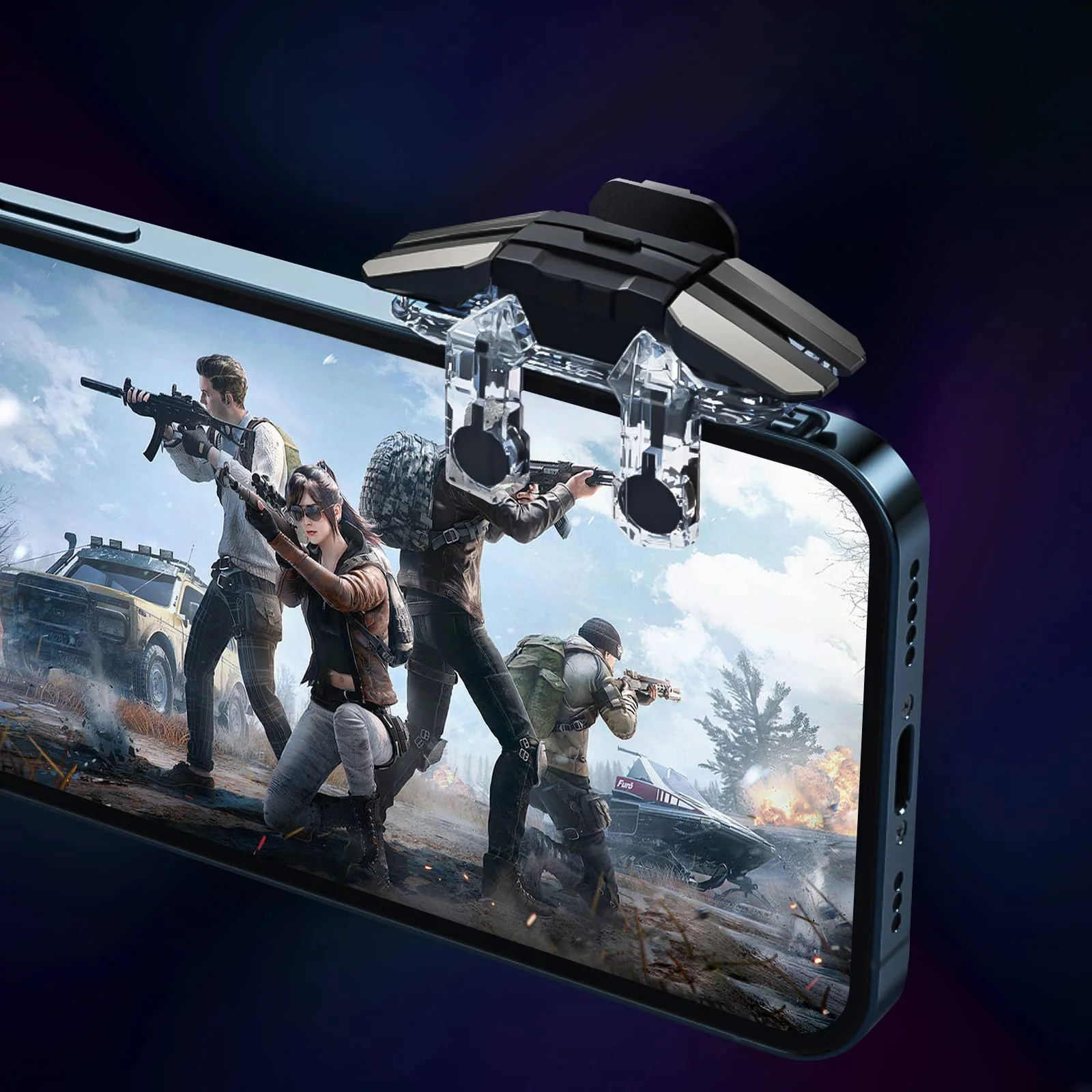 2022 New Model Mobile Game Controller Trigger, Mobile Game Accessories 6 Finger Trigger Sensitive Shoot and Target Buttons Smartphone Game Controller Gamepad for PUBG/Survival Rules/Knives Out - Image 7