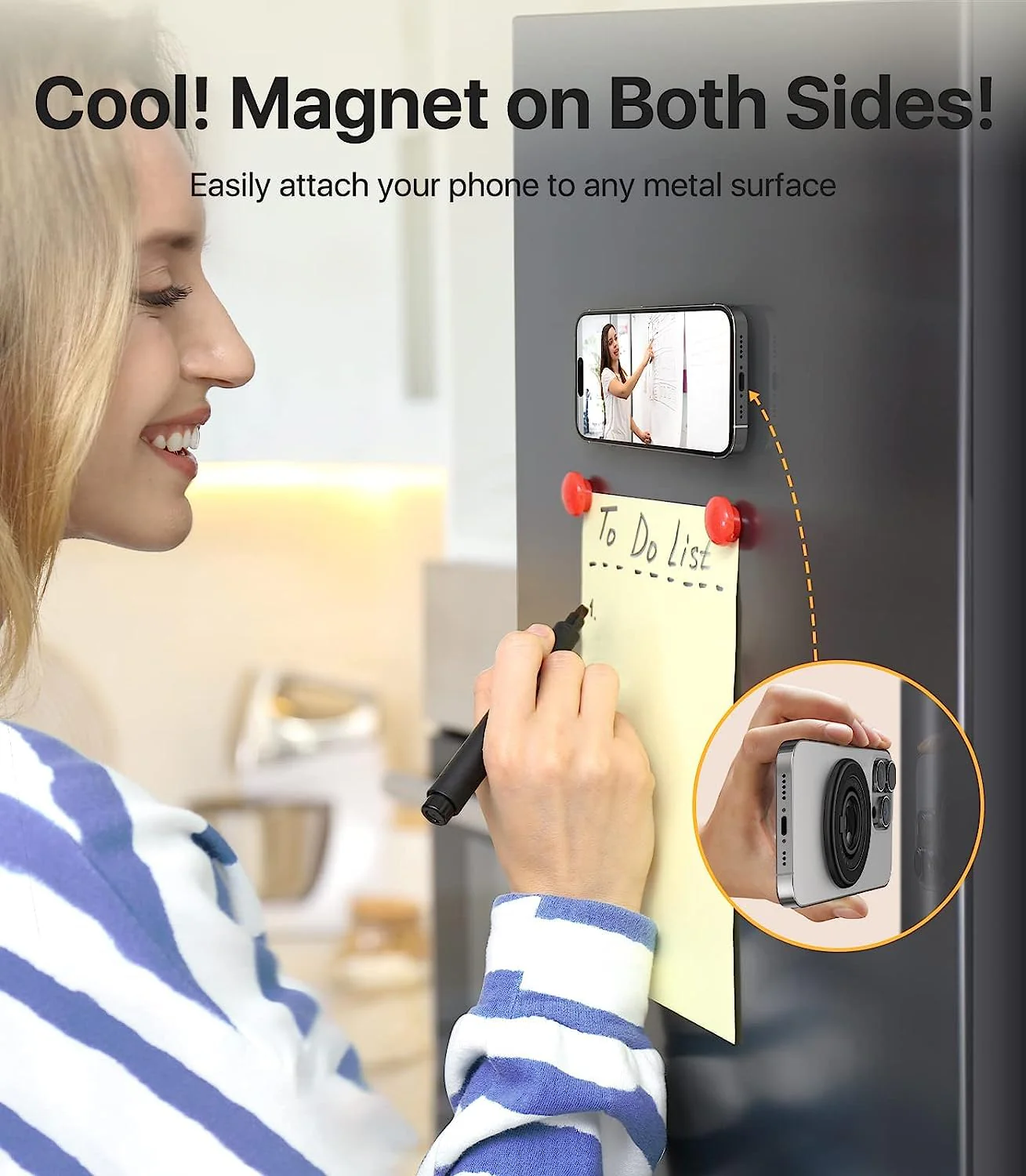 [2024 Newest] andobil Magnetic Phone Grip for MagSafe [Drop Protection] Strong Magnetic Phone Ring Holder Compatible with MagSafe Accessories, iPhone 15 Plus 14 13, Pro, Pro Max, Mini, Silicone, Black - Image 5