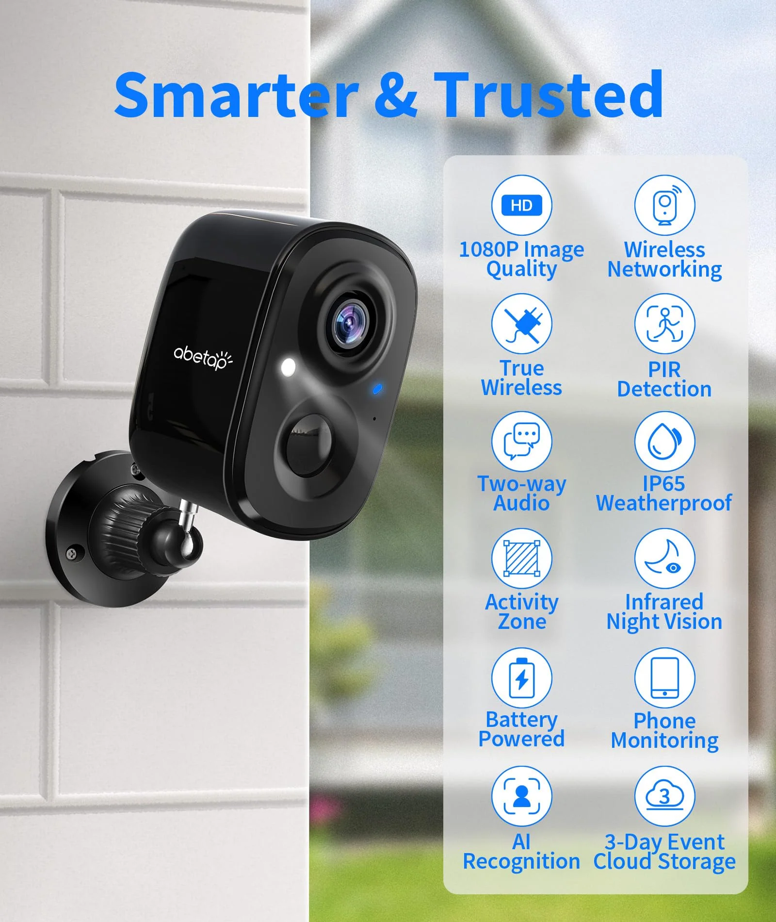 2024 Upgraded Security Cameras Wireless Outdoor, 1080p FHD Color Night Vision, Longer Battery Life, AI Motion Detection Wireless Camera, 2-Way Talk, Waterproof, Cloud/SD Storage X83-Black (1 pack) - Image 6