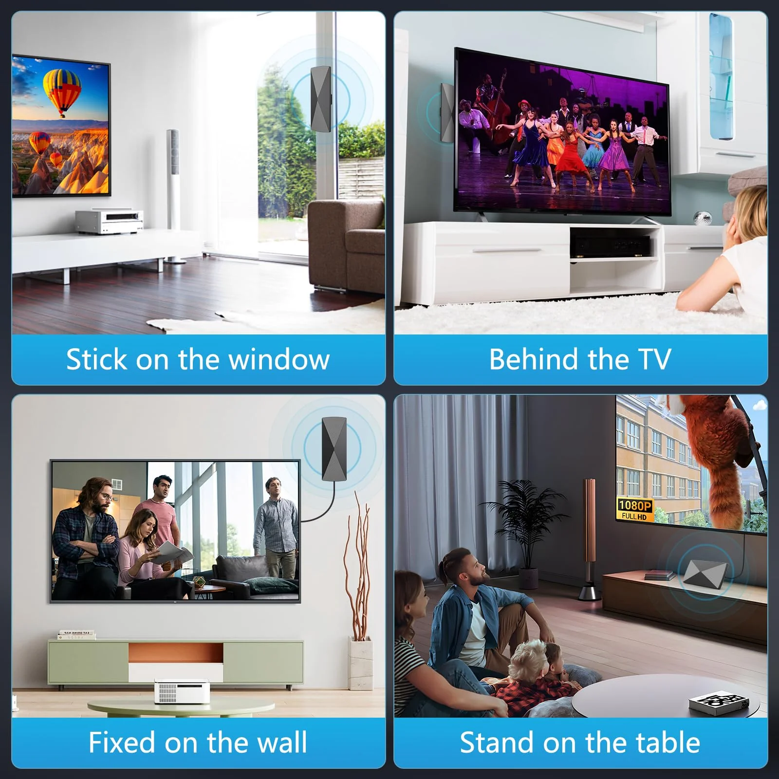 2025 TV Antenna,1200+ Miles Long Range TV Antenna, HD Digital TV Antenna Indoor with Signal Booster, Antenna for Smart TV and All Older TV's-Supports 4K 1080p -33ft Long Cables - Image 6