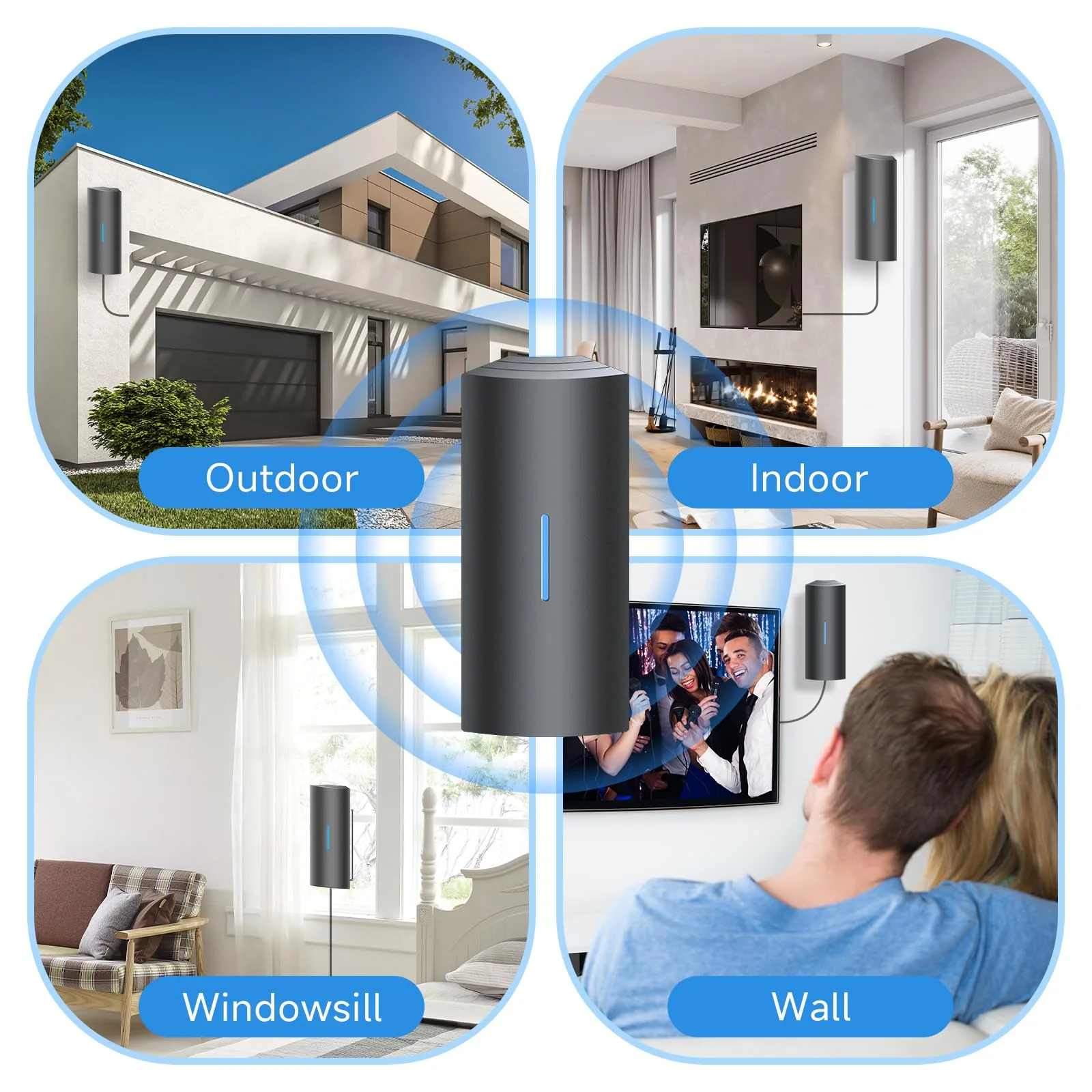 2025 Updated Strongest TV Antenna, 1600 Miles Range Digital Antenna for Smart TV Indoor, 360° Reception Indoor TV Antenna for Local Channels -Support All TV's-with 36ft Thick Coax Cable and Amplifier Black - Image 4