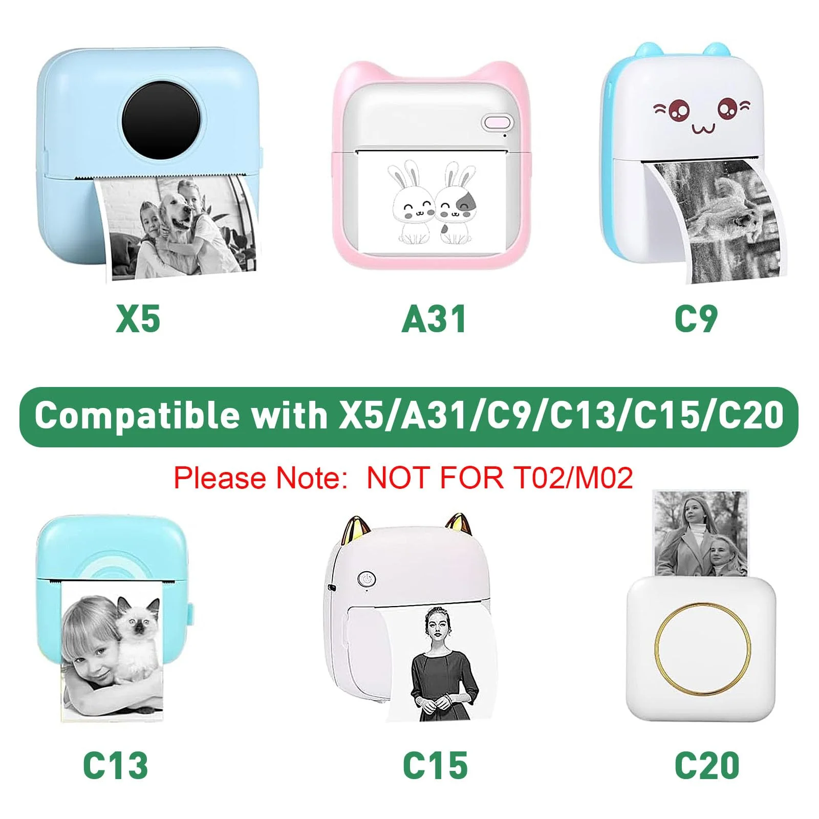 20PCS Mini Printer Paper,Thermal Sticker Paper,Self-adhesive,Mini Thermal Printer Paper,Mini Photo Printer Labels, For Photos, To-do Lists,Notes,Black On White,5.7 x 2.5cm - Image 3