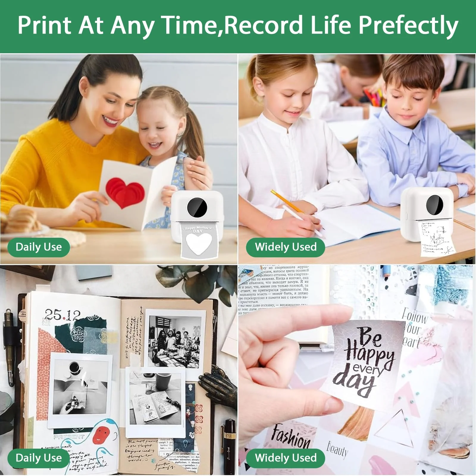 20PCS Mini Printer Paper,Thermal Sticker Paper,Self-adhesive,Mini Thermal Printer Paper,Mini Photo Printer Labels, For Photos, To-do Lists,Notes,Black On White,5.7 x 2.5cm - Image 6
