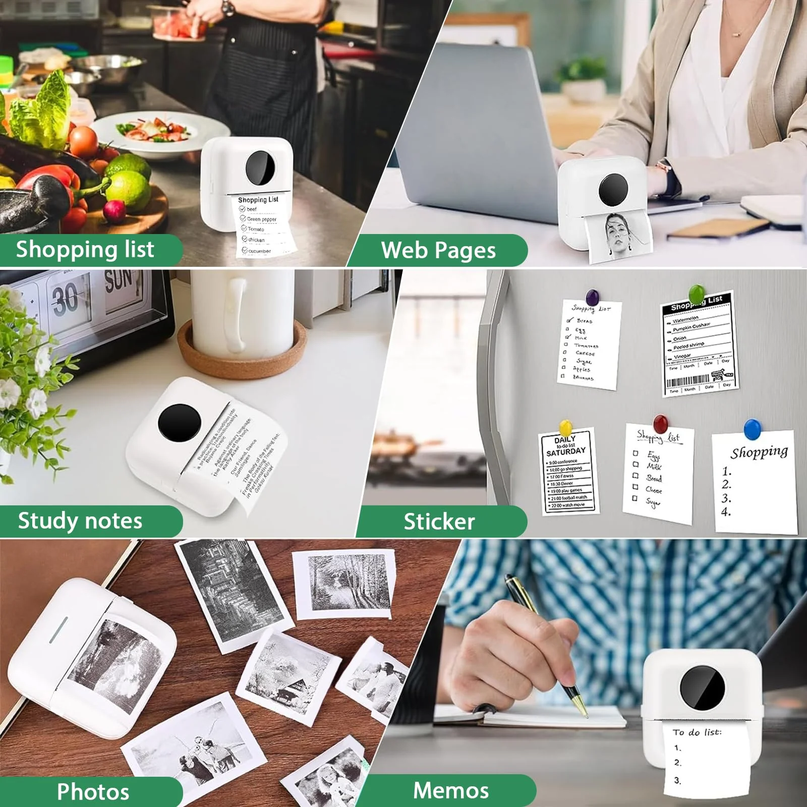 20PCS Mini Printer Paper,Thermal Sticker Paper,Self-adhesive,Mini Thermal Printer Paper,Mini Photo Printer Labels, For Photos, To-do Lists,Notes,Black On White,5.7 x 2.5cm - Image 7