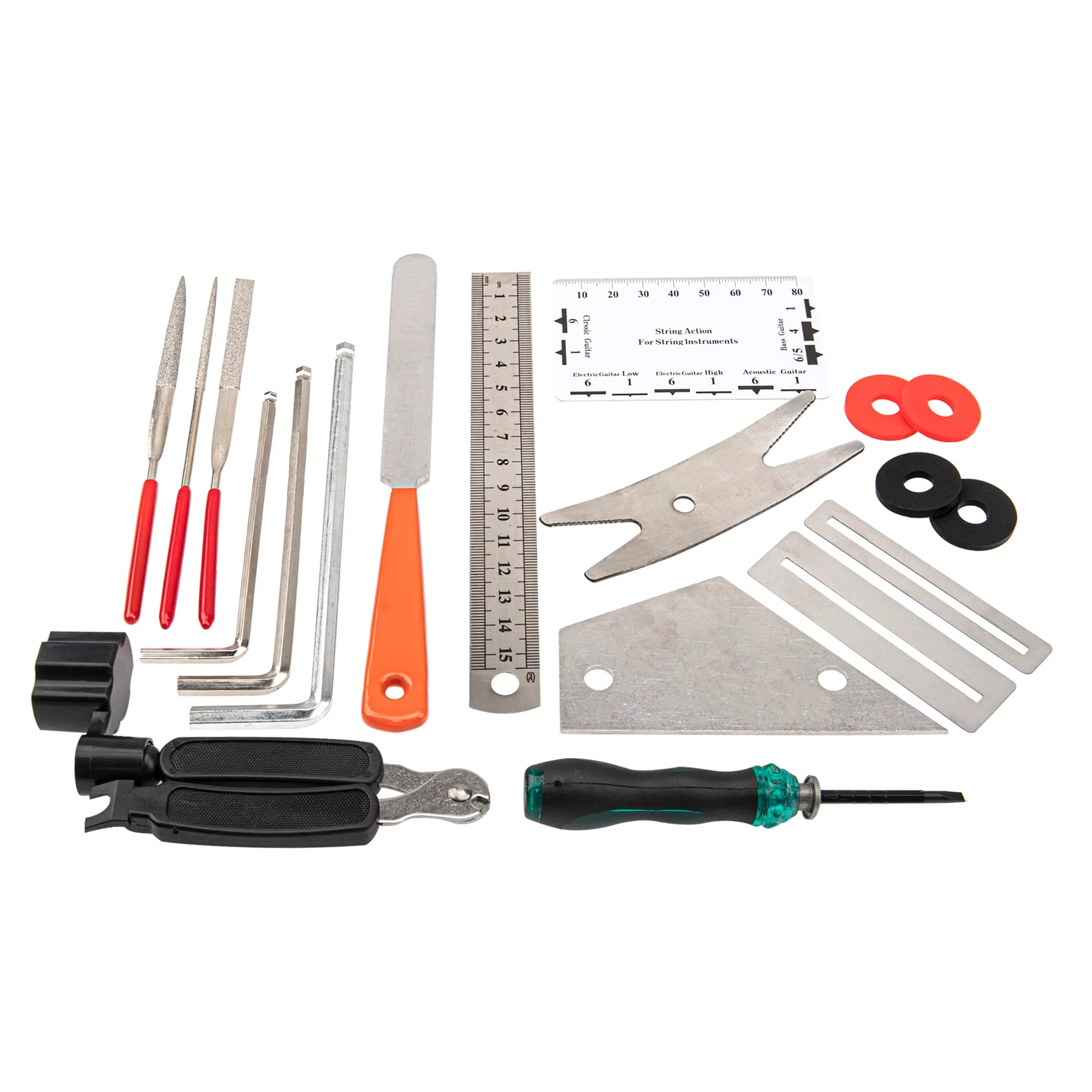 20Pcs Yootones Guitar Tool Kit Repairing Maintenance Tools with String Organizer Guitar Winder String Cutter String Action Ruler Gauge - Image 2