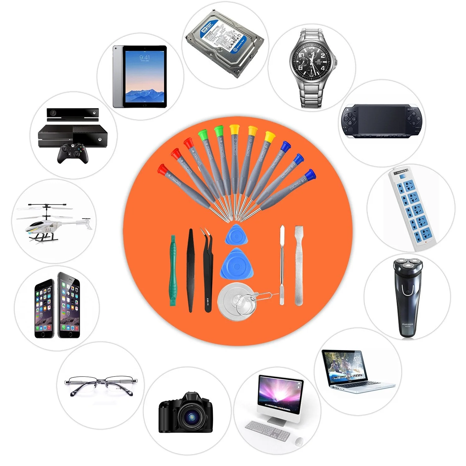 21pcs Precision Screwdriver Set Magnetic,GangZhiBao Repair Tools Kit for Fix Phone/iphone,Computer/PC,Tablet/Pad,Watch,PS4 - Replace Screen Battery Camera Small Electronics Open Pry Tool Kits Sets DIY - Image 3