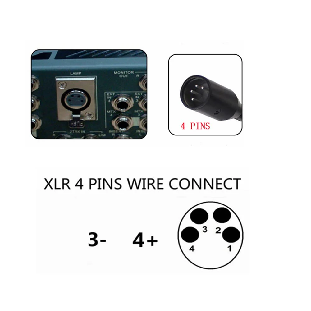 22 inch XLR 4 Pin LED Light Studio Lamp XLR gooseneck lamp for DJ Mixer,XLR 4PIN Connect Port(XLR 4Pin Port) FBALED4P - Image 5