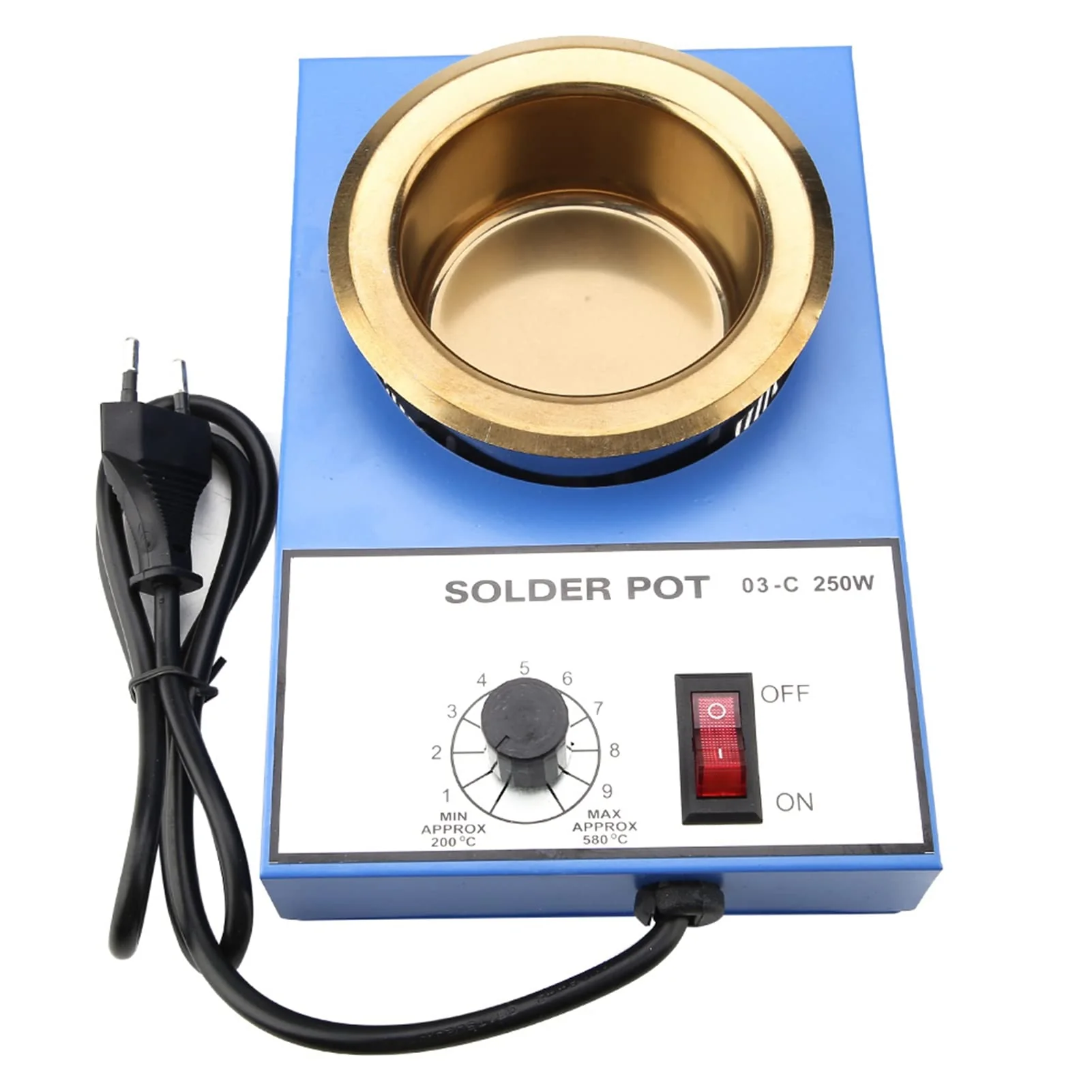 220 V Soldering Pot Stability Heating Desoldering Bath for Casting Melting Melting Refining (EU Plug) (250 W) 250W