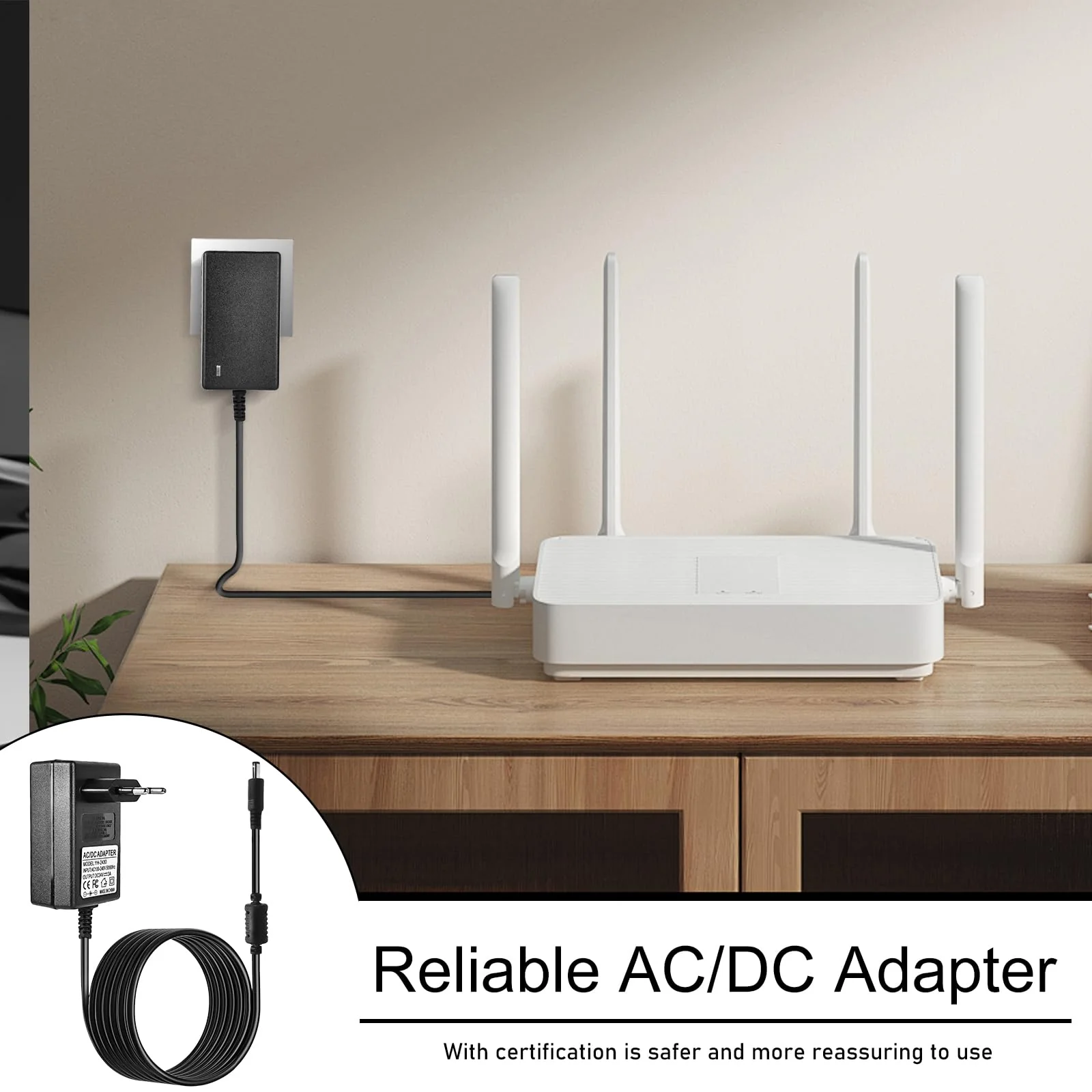 24 V 3 A power supply adapter: 72 W power supply AC to DC converter transformer 100 ~ 240 V input, 24 V power supply for radio alarm clock, light strips, switch, LED strip strip, speed port - Image 5