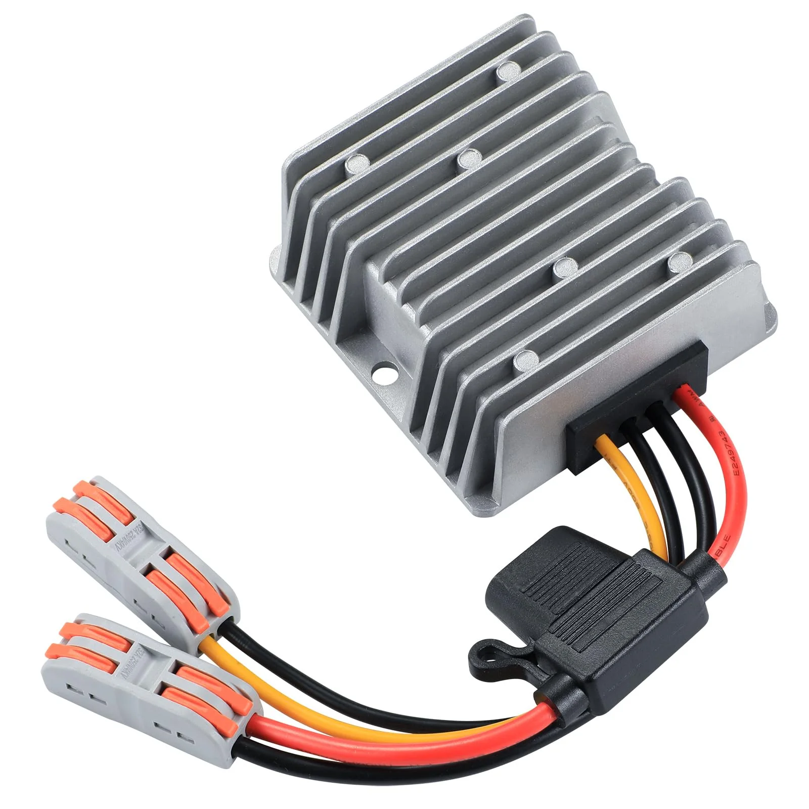 240W DC-DC Boost Converter, 12V/24V to 48V 5A Boost Transformer - Waterproof IP67,Suitable for Golf Carts, Solar Panels, Electric Scooters, Overload/Short Circuit Protection Grey-DC 12V to 48V5A