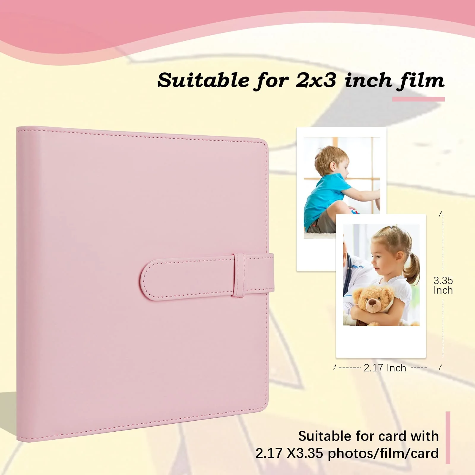 256 Pockets Photo Album for Fujifilm Instax Mini LiPlay 12 11 9 8 40 Evo 7S Instant Camera/Mini Link Printer, Polaroid Snap Touch PIC-300 Z2300 Mint Zip Instant Camera Printer(Baby Pink) - Image 2