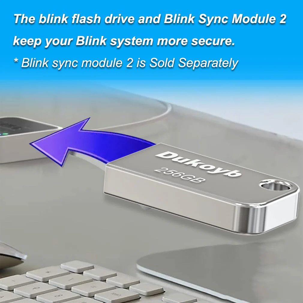 256GB Blink USB Flash Drive and Outlet Wall Mount for Blink Sync Module, with Short Cable Easy to Move Space Saving, USB Flash Drive for Blink Local Video Storage (Blink Sync Module 2 Not Included) - Image 4