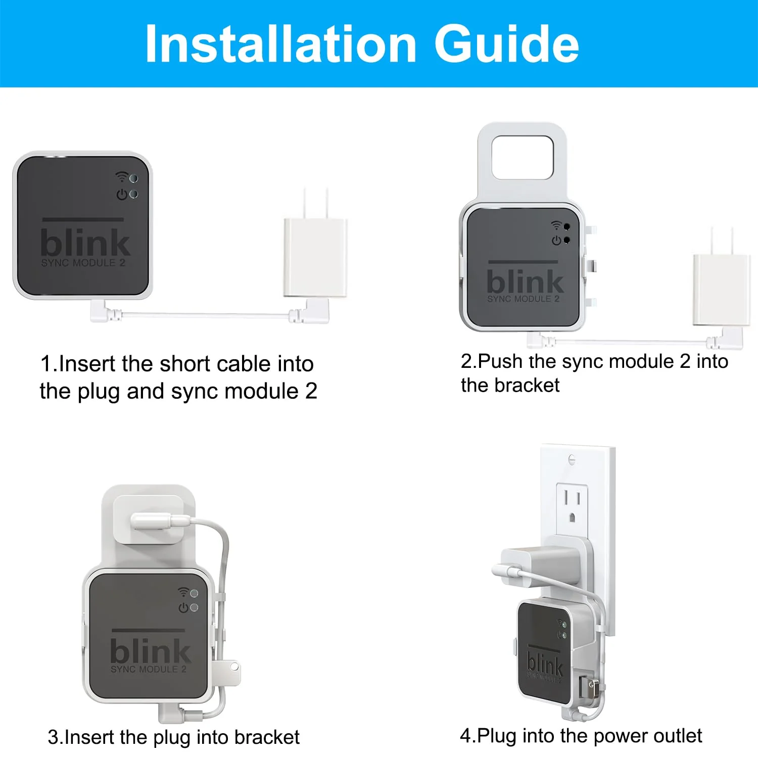 256GB Blink USB Flash Drive and Outlet Wall Mount for Blink Sync Module, with Short Cable Easy to Move Space Saving, USB Flash Drive for Blink Local Video Storage (Blink Sync Module 2 Not Included) - Image 6