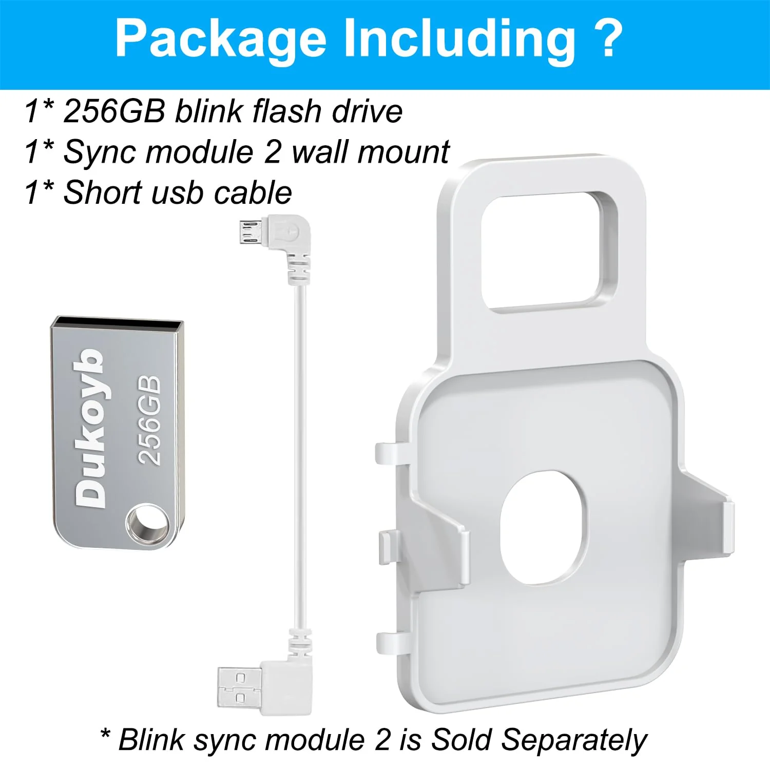 256GB Blink USB Flash Drive and Outlet Wall Mount for Blink Sync Module, with Short Cable Easy to Move Space Saving, USB Flash Drive for Blink Local Video Storage (Blink Sync Module 2 Not Included) - Image 7