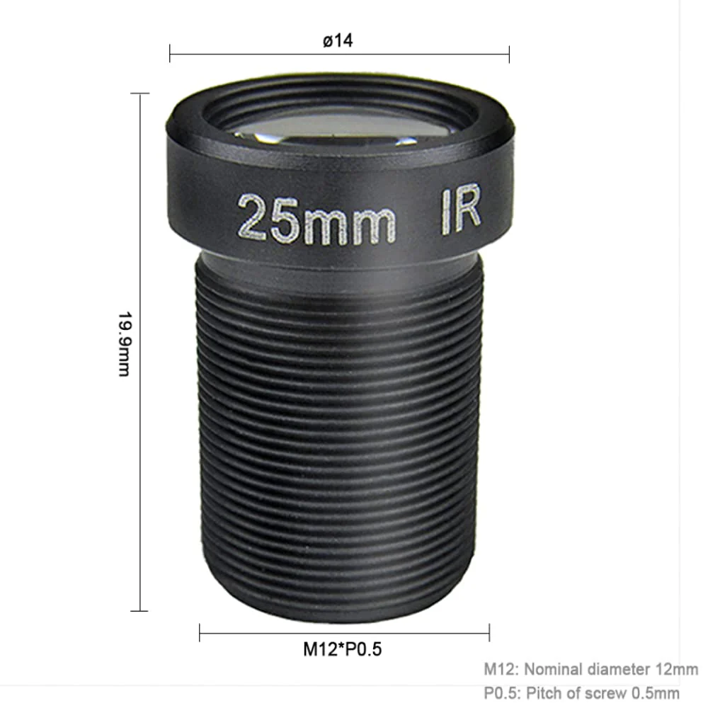 25mm CCTV Camera Lens Super Clear 5 Million Pixels 1/2'' Security Camera Lens for XiaoMi, for Firefly, for SJCAM and Other IP Cameras Default - Image 2