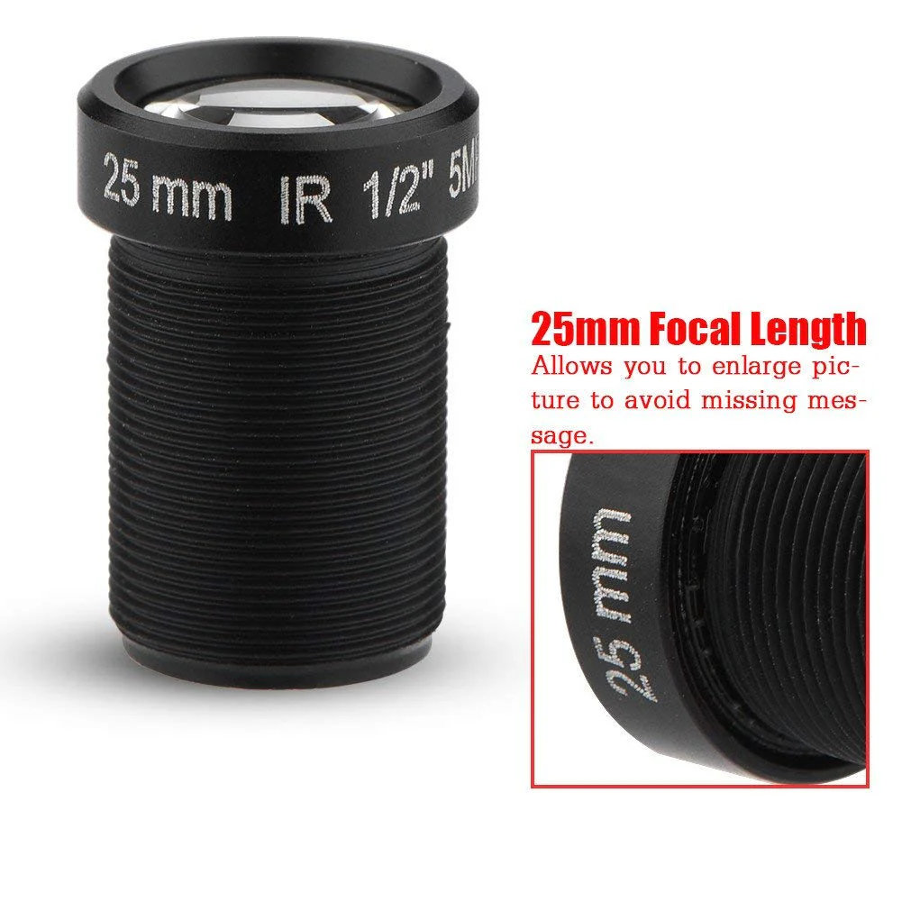 25mm CCTV Camera Lens Super Clear 5 Million Pixels 1/2'' Security Camera Lens for XiaoMi, for Firefly, for SJCAM and Other IP Cameras Default - Image 5