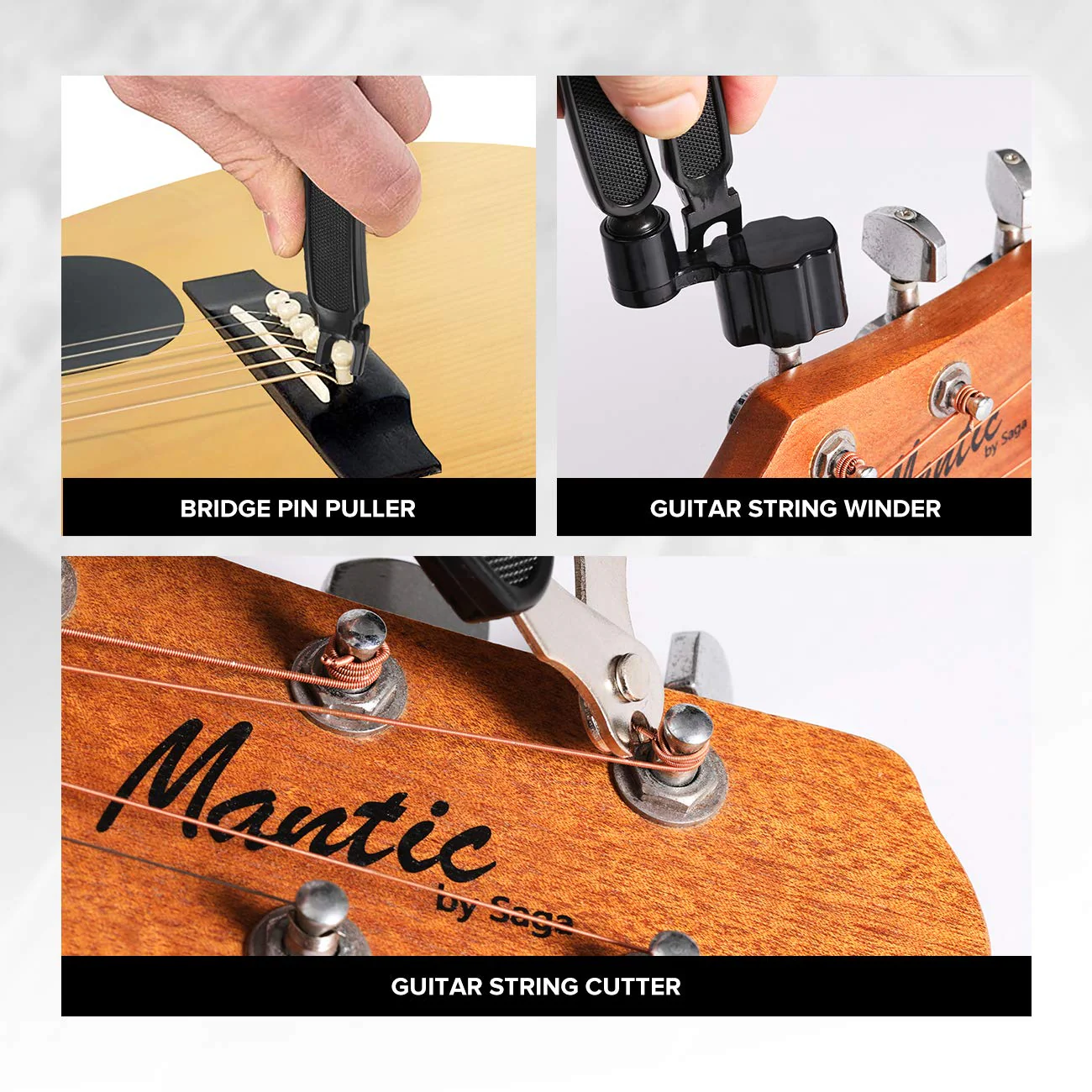 25Pcs Guitar Repairing Tools Kit Setup Kit with Carry Bag for Acoustic Electric guitar Ukulele Bass Banjo Maintenance Tool with Ruler Gauge Measuring Tool Hex Wrench Files Fingerboard Guard - Image 6