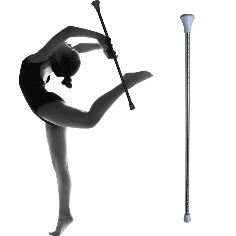 26-inch Twirling Baton Spinning Dance Baton Metal Rhythmic Gymnastics Conducting Batons for Child in Majorette-Complete with 1 Dance Ribbon Rainbow Streamer (White,1 Pack) - Image 5