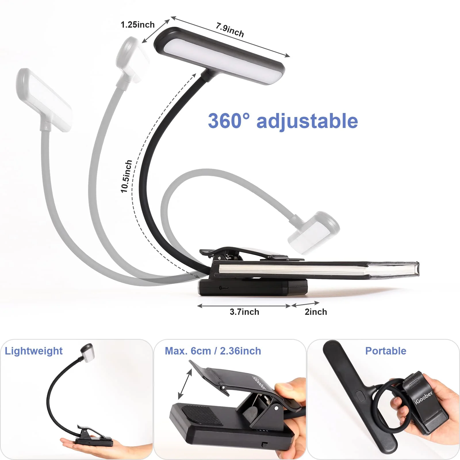 28 LED Music Stand Light, Clip on Piano Lights, Eye Caring & Blue Light Blocking, USB-C Rechargeable, 4 Color x 3 Brightness, Perfect for Musician, Piano, Keyboard, Orchestra 1 Pack - Image 7