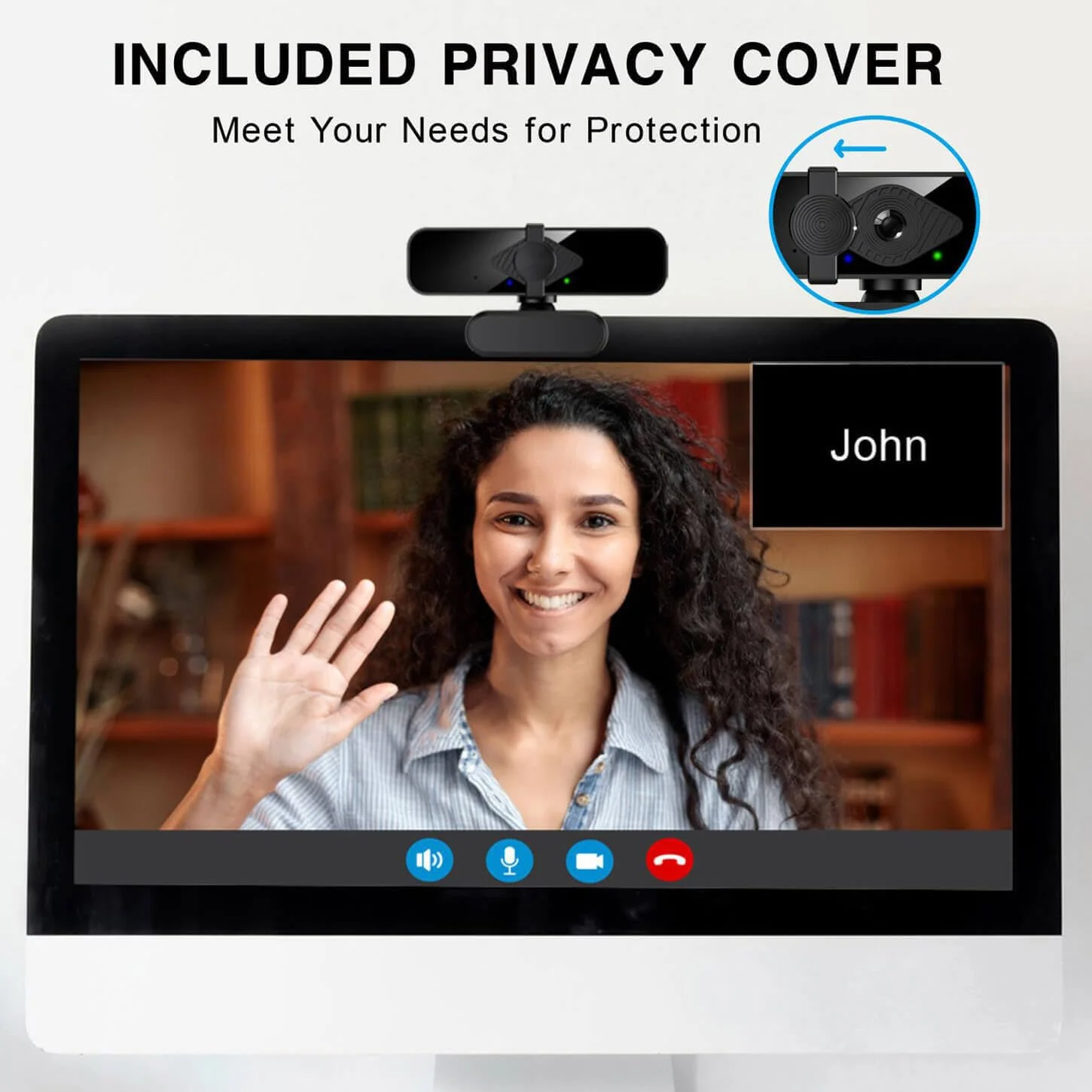 2K Ultra HD Webcam, Computer Camera, USB Webcam for PC Monitor Laptop Desktop - External Web Camera with Microphone, USB C adapter, Privacy Cover for Video Conferencing, Streaming & Online Learning 2K Webcam + USB C Adapter - Image 5