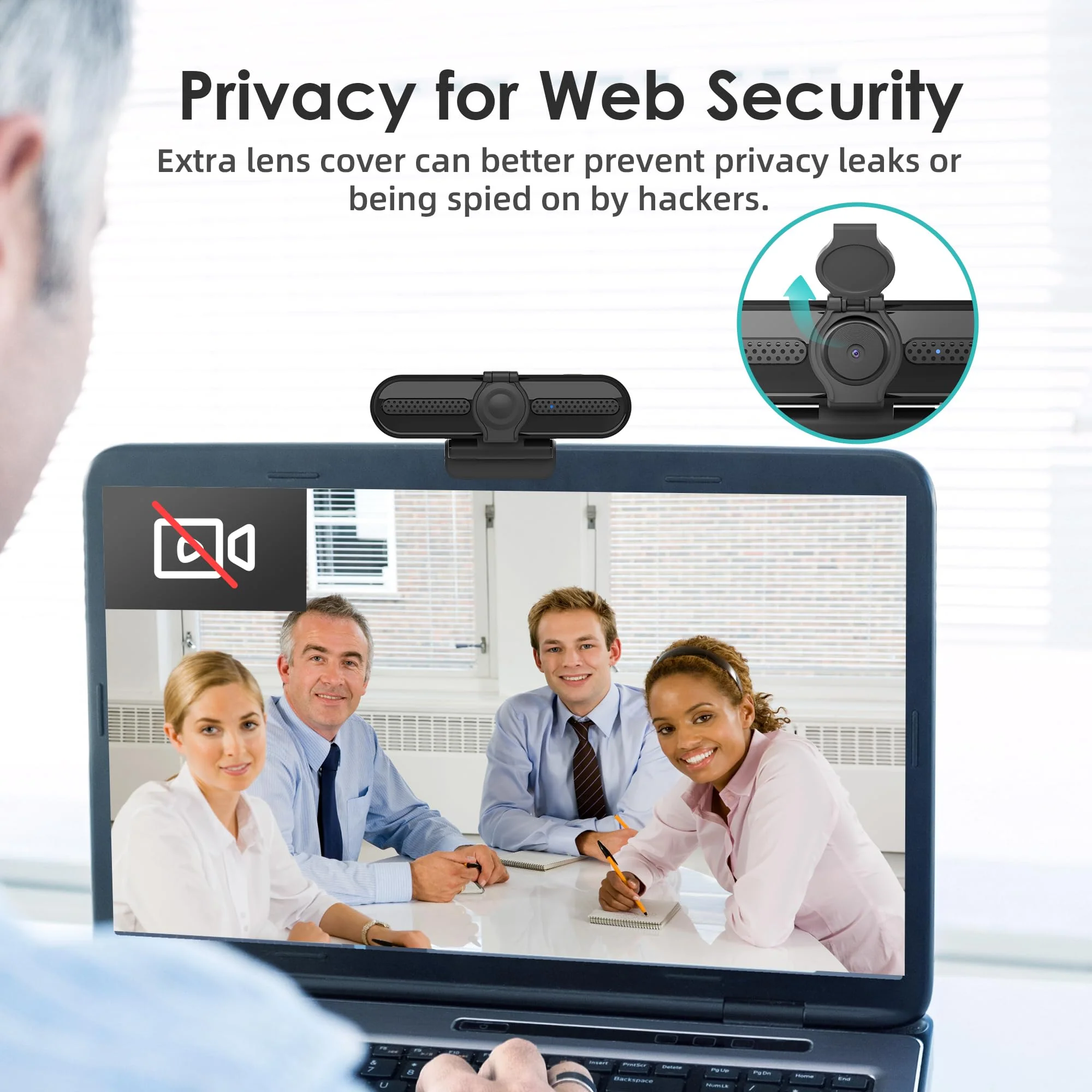 2K Webcam, SAYLAS FHD Streaming Camera with 2K/30fps, 1080P/60fps, Autofocus, Dual Noise-Cancelling Microphones, Privacy Cover and Tripod, for Computer/Zoom/Skype/Teams/Laptop/MacBook/Windows - Image 6