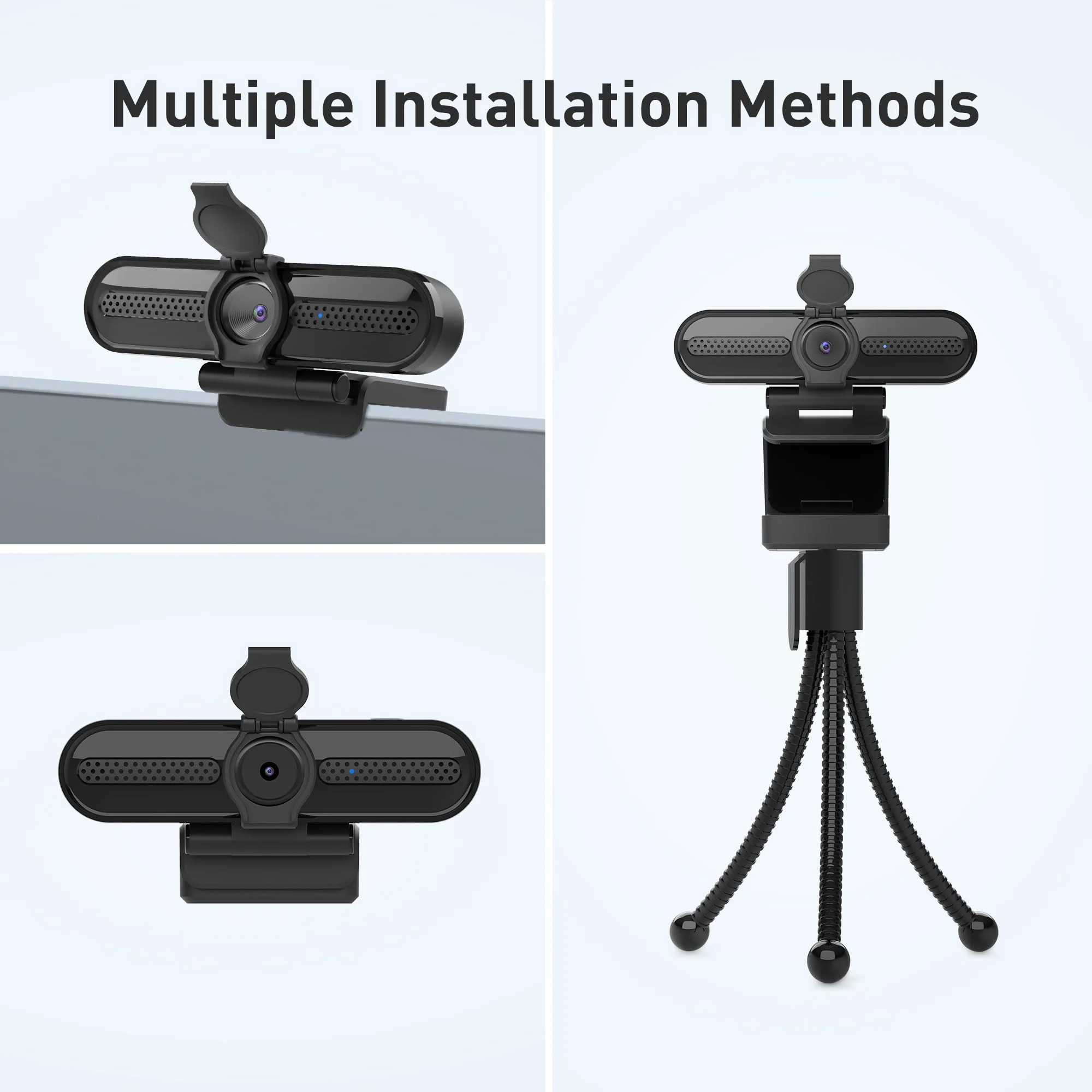 2K Webcam, SAYLAS FHD Streaming Camera with 2K/30fps, 1080P/60fps, Autofocus, Dual Noise-Cancelling Microphones, Privacy Cover and Tripod, for Computer/Zoom/Skype/Teams/Laptop/MacBook/Windows - Image 9