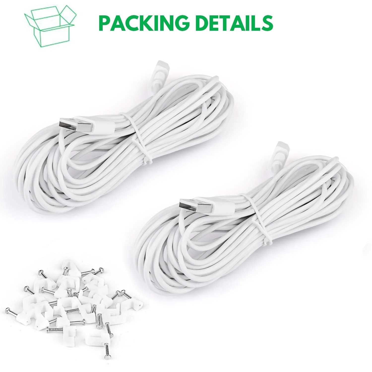 2Pack 25ft/7.5m Power Cable for Blink Mini Security Camera, Extension USB Cable Continuously Charging Your Blink Mini Indoor Plug-in Smart Camera (Plug and Camera are Not Included) - Image 7