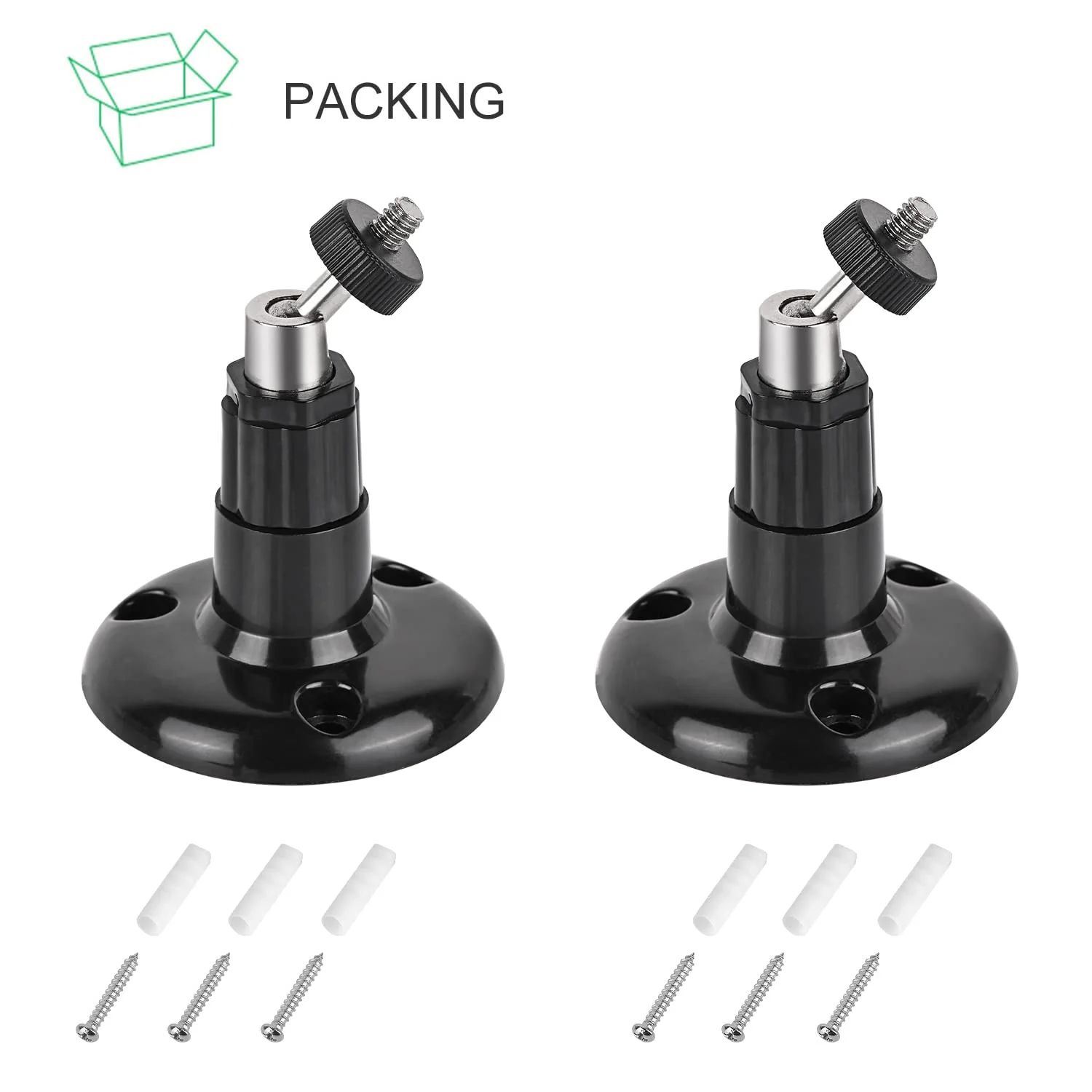 2Pack Adhesive Wall Mount for Ring Stick Up Cam & Ring Indoor Cam(1st Gen), 360 Degree Adjustable Screwless Bracket for Your Ring Surveillance Camera, 2 Ways Installation Without Drilling (Black) Black - Image 7