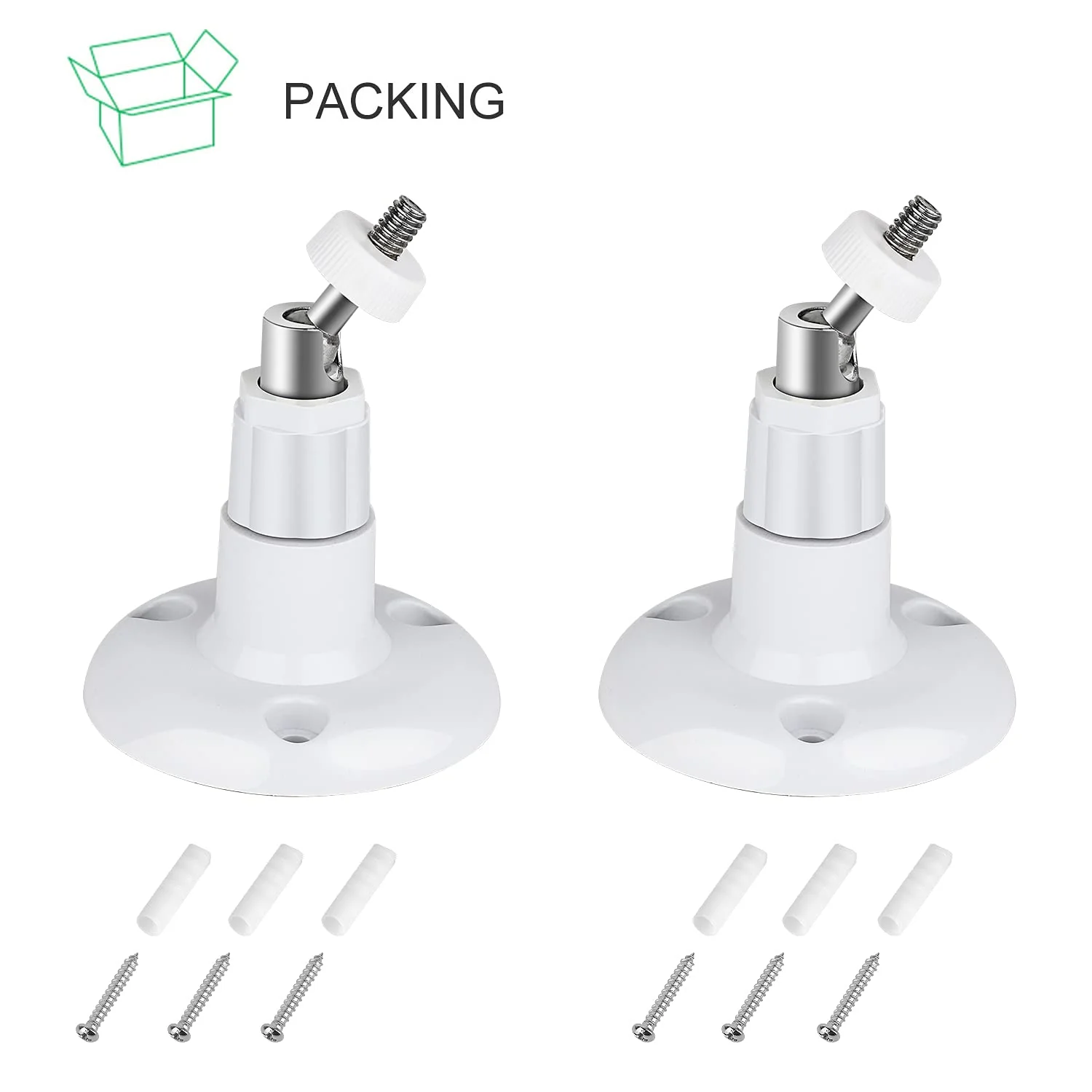 2Pack Adhesive Wall Mount for Ring Stick Up Cam & Ring Indoor Cam(1st Gen), 360 Degree Adjustable Screwless Bracket for Your Ring Surveillance Camera, 2 Ways Installation Without Drilling White - Image 8