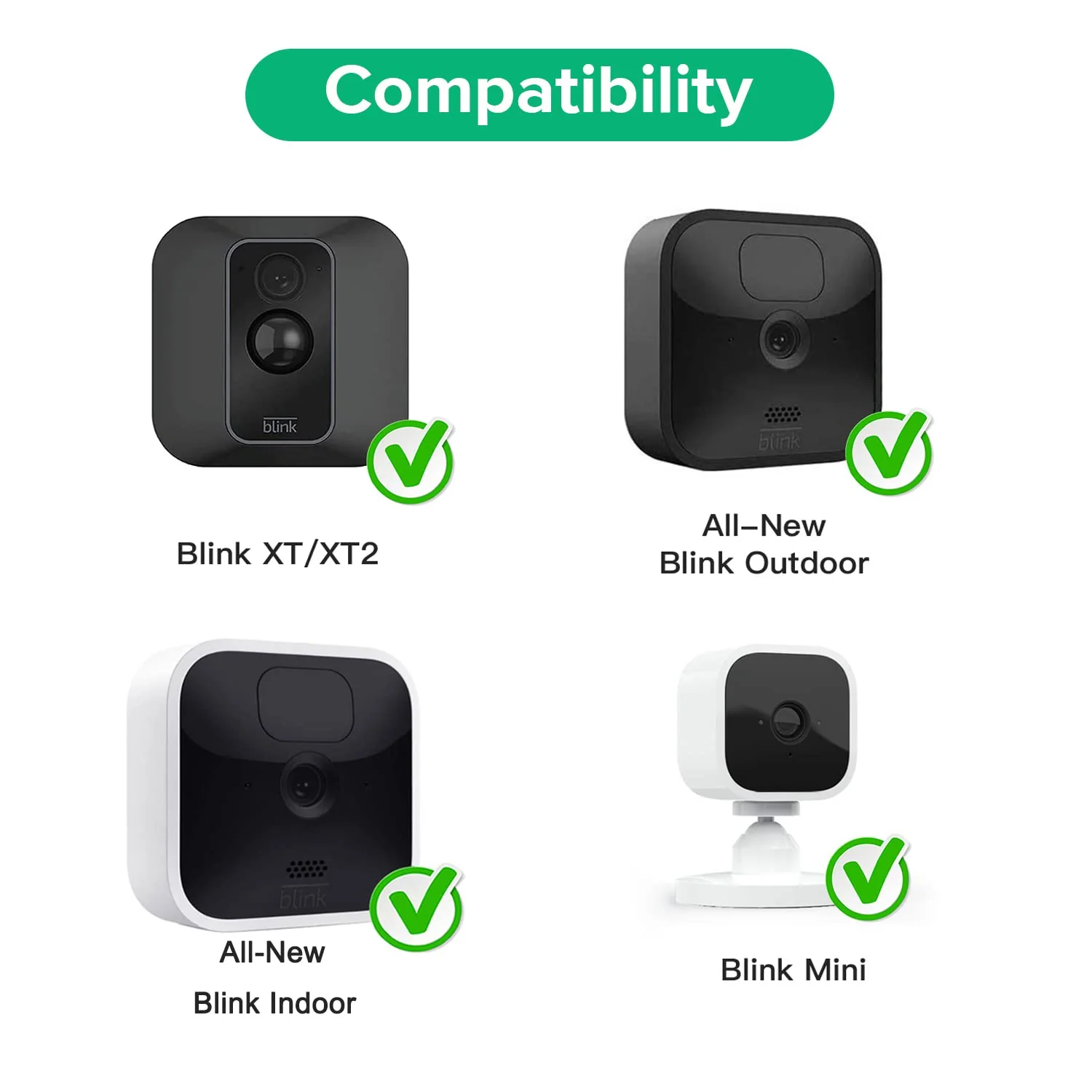 2Pack Adjustable Security Wall Mount Bracket for Blink Outdoor 4 (4th Gen) / (3rd Gen), Blink XT / XT2, Blink Mini, Perfect View Angle for Your Blink Surveillance Camera - Black 2 Pack - Image 2