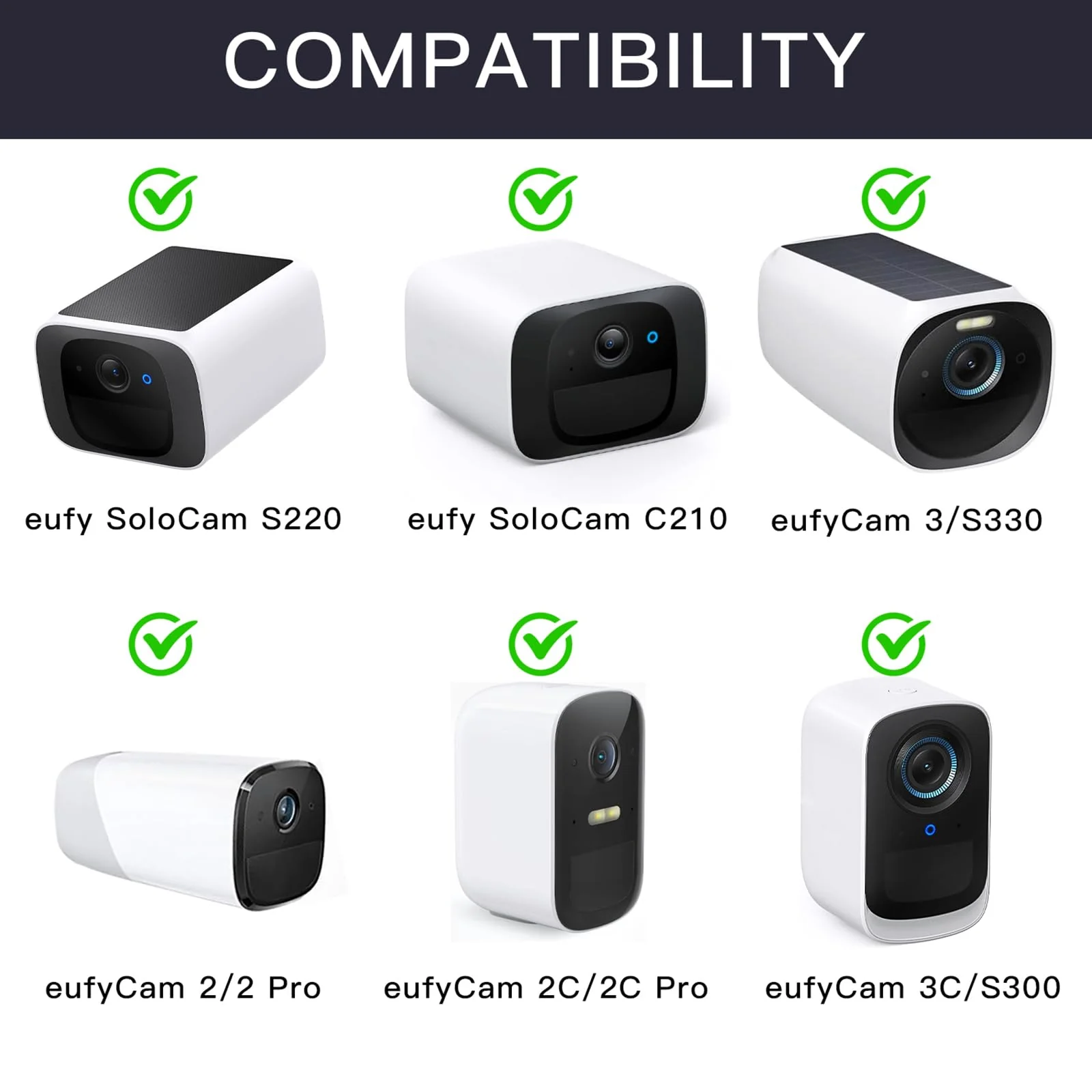 2Pack Gutter Mount Compatible with eufy Security SoloCam S220/C210, eufyCam 2C/2C Pro, 3/S330, 2/2 Pro, 3C/S300, 360°Adjustable Weatherproof Mounting Bracket for Eufy Security Camera White - Image 2