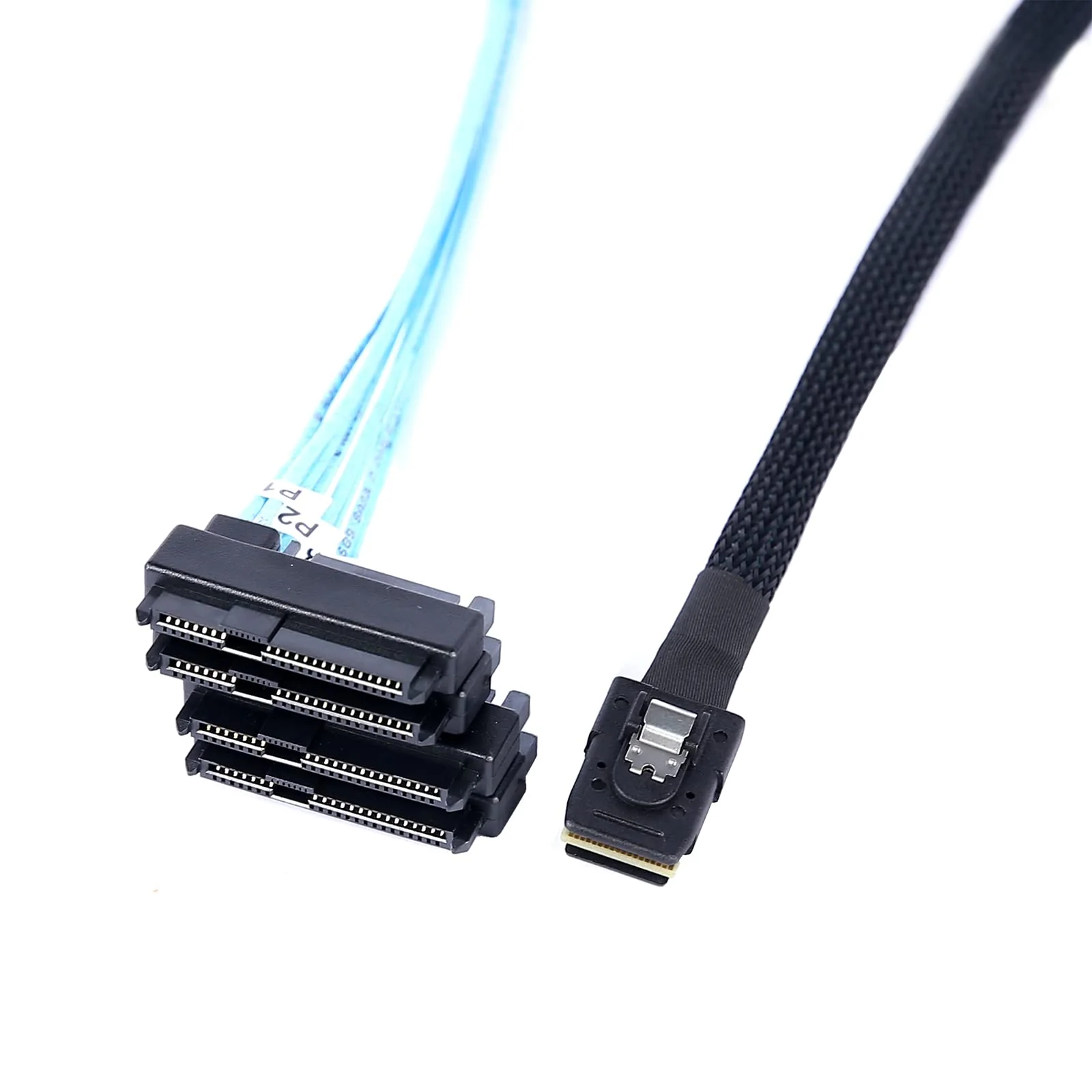 2Pack Mini-SAS to SAS-Cable: 1M SFF 8087 to SAS SFF-8087 to 4 SFF-8482 SAS with SATA-Power Adapter Cable (3.3FT) 3.3FT 2Pack - Image 5