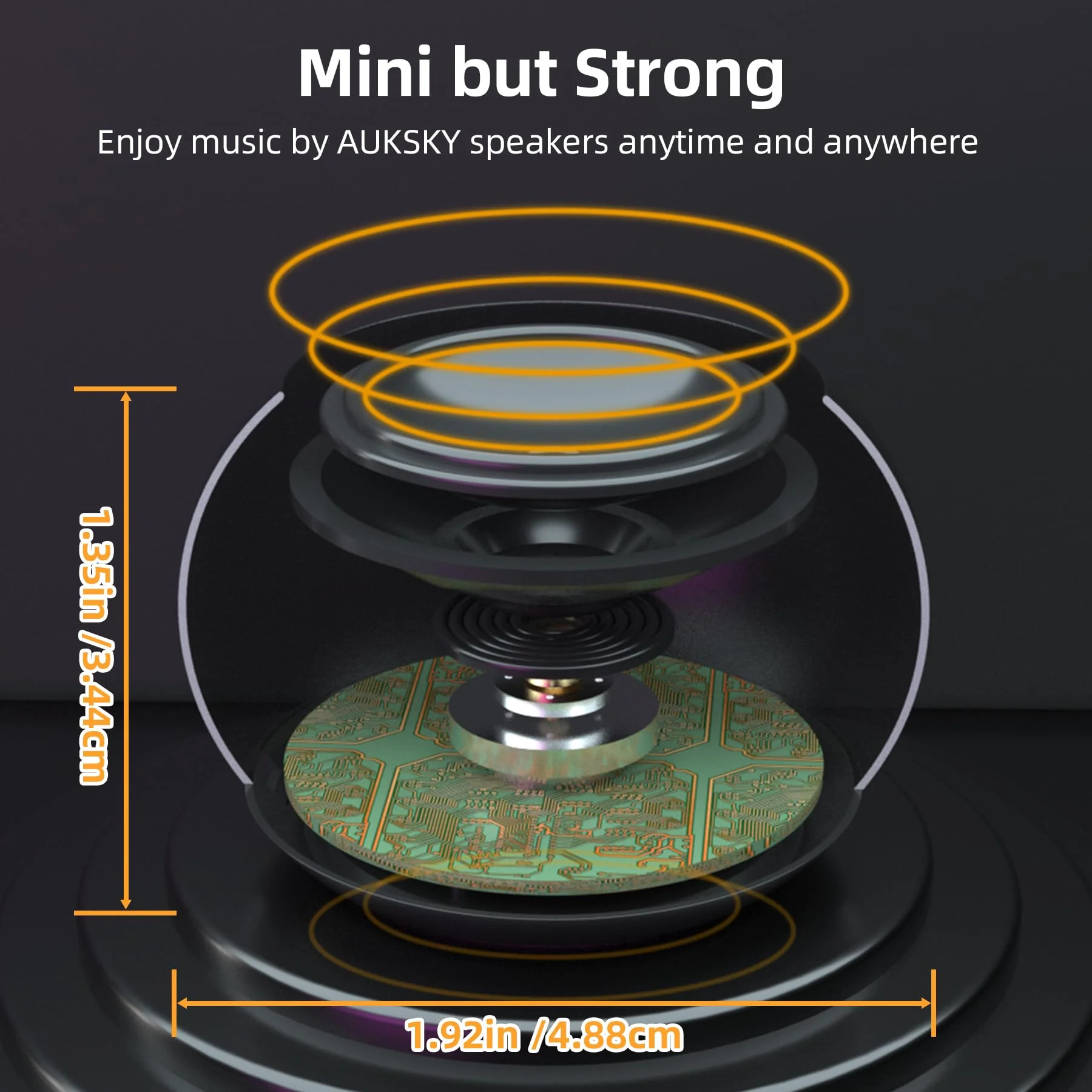 2Pack Portable Mini Speaker, Bluetooth Tiny Speaker,Wireless Micro Speaker for Phone/PC/Tablet, Rechargeable Battery, Built-in Microphone, Cute Mini Speaker with Strap to Carry, Black - Image 2