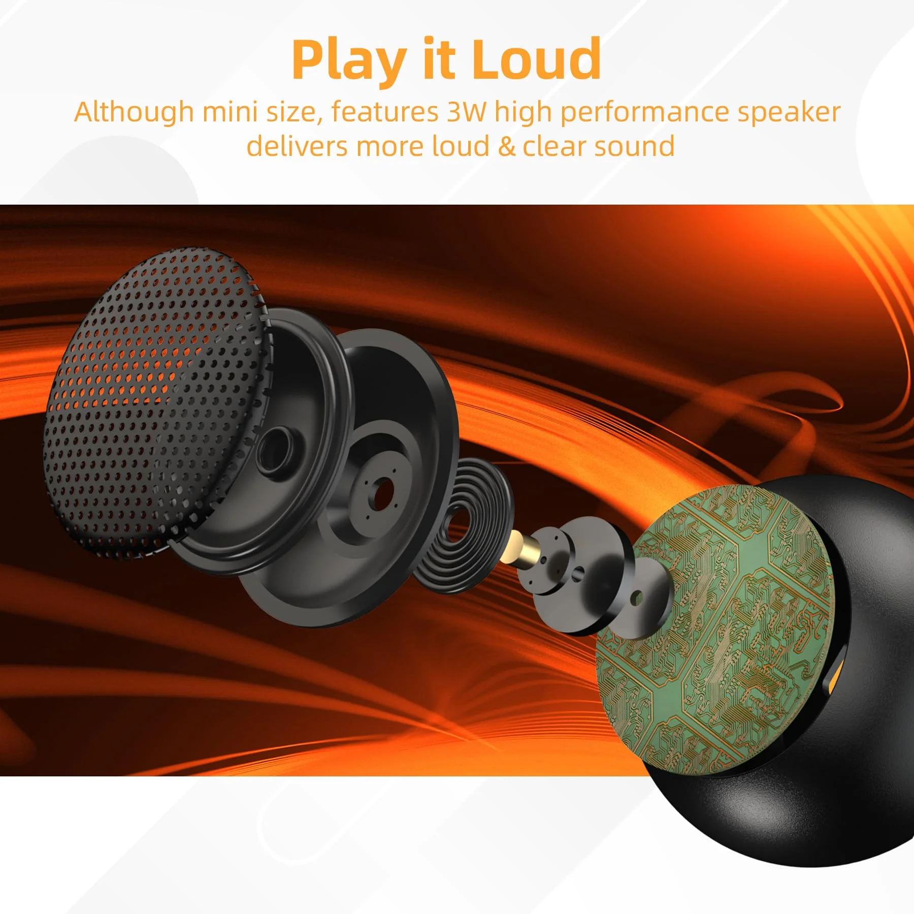 2Pack Portable Mini Speaker, Bluetooth Tiny Speaker,Wireless Micro Speaker for Phone/PC/Tablet, Rechargeable Battery, Built-in Microphone, Cute Mini Speaker with Strap to Carry, Black - Image 6