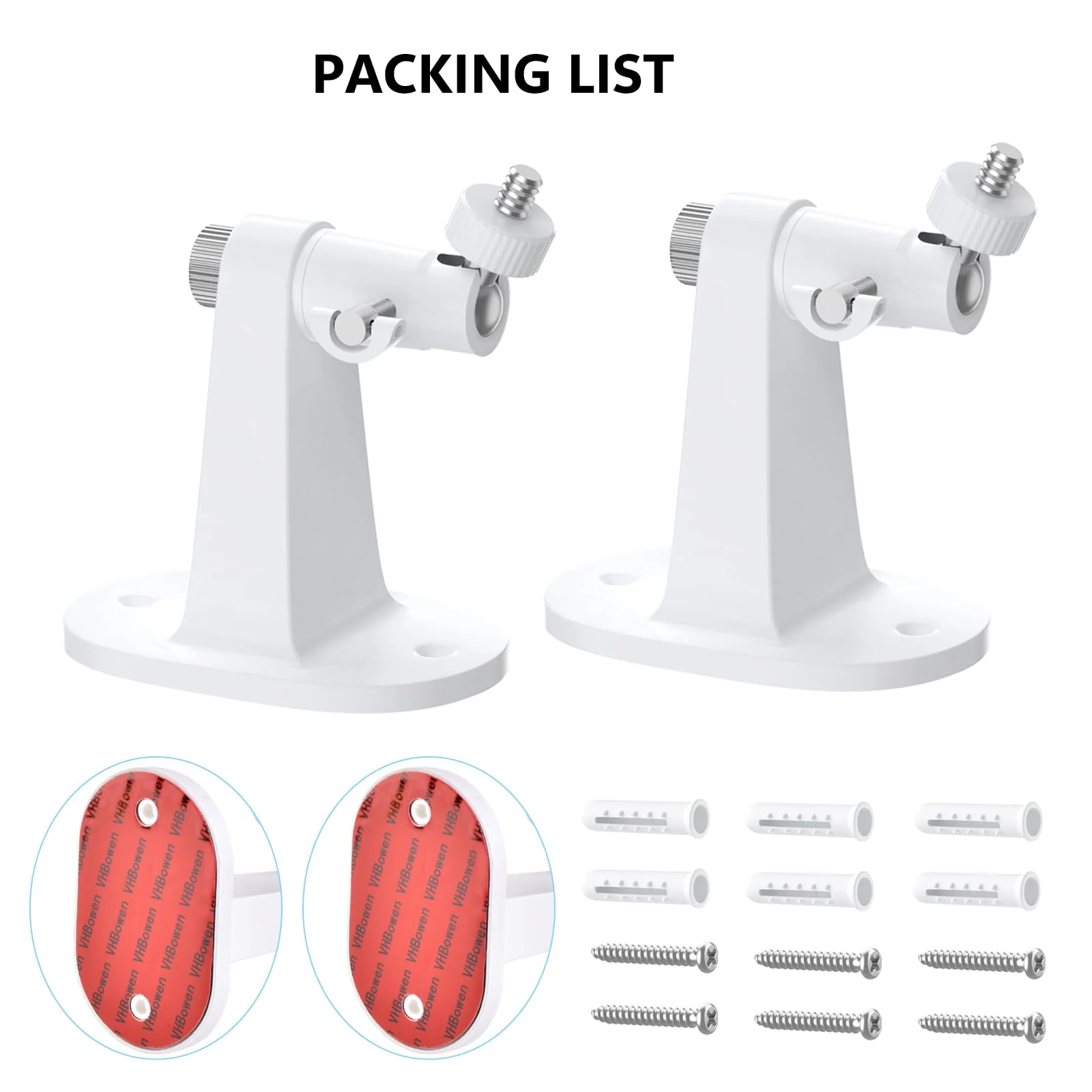 2Pack Security Wall Mount for Ring Stick Up Cam Battery/Plug-in 3rd Gen/Stick Up Camera Pro Battery/Ring Indoor Cam(1st Gen), Adjustable Ring Outdoor Indoor Camera Mount with Two Installation Ways White - Image 7