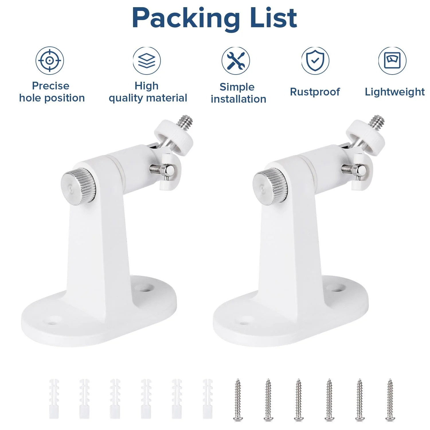 2Pack Wall Mount Compatible with eufyCam 2C/2C Pro, 2/2 Pro, 3C/S300, 3/S330, Also for SoloCam S220/C210, Adjustable Camera Mount Brackets for Eufy Camera Indoor/Outdoor - White - Image 7