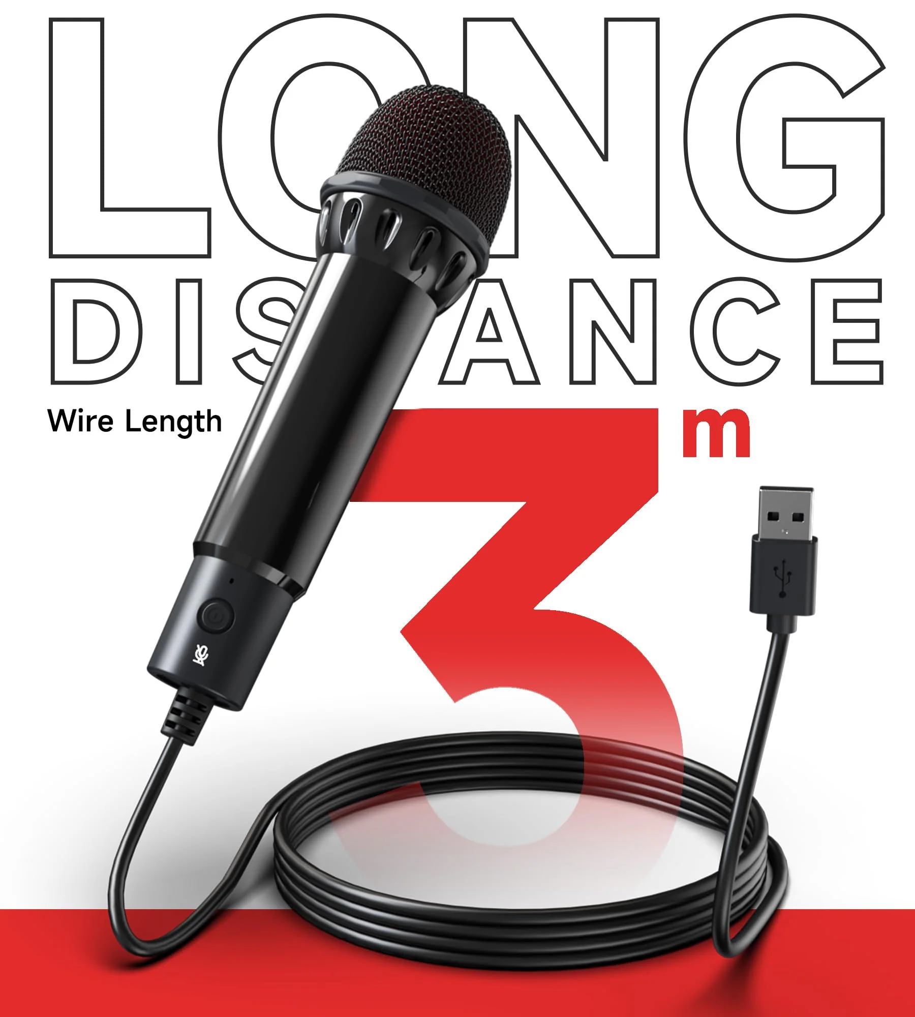 2Pcs 10Ft Wired USB Microphone for Switch 2&1 Gaming/PS5/PS4/XBOXONE/PC Gaming, Plug and Play, One Button Mute, Dual Karaoke, Directional Pick Up, 179g Golden Weight - Image 3