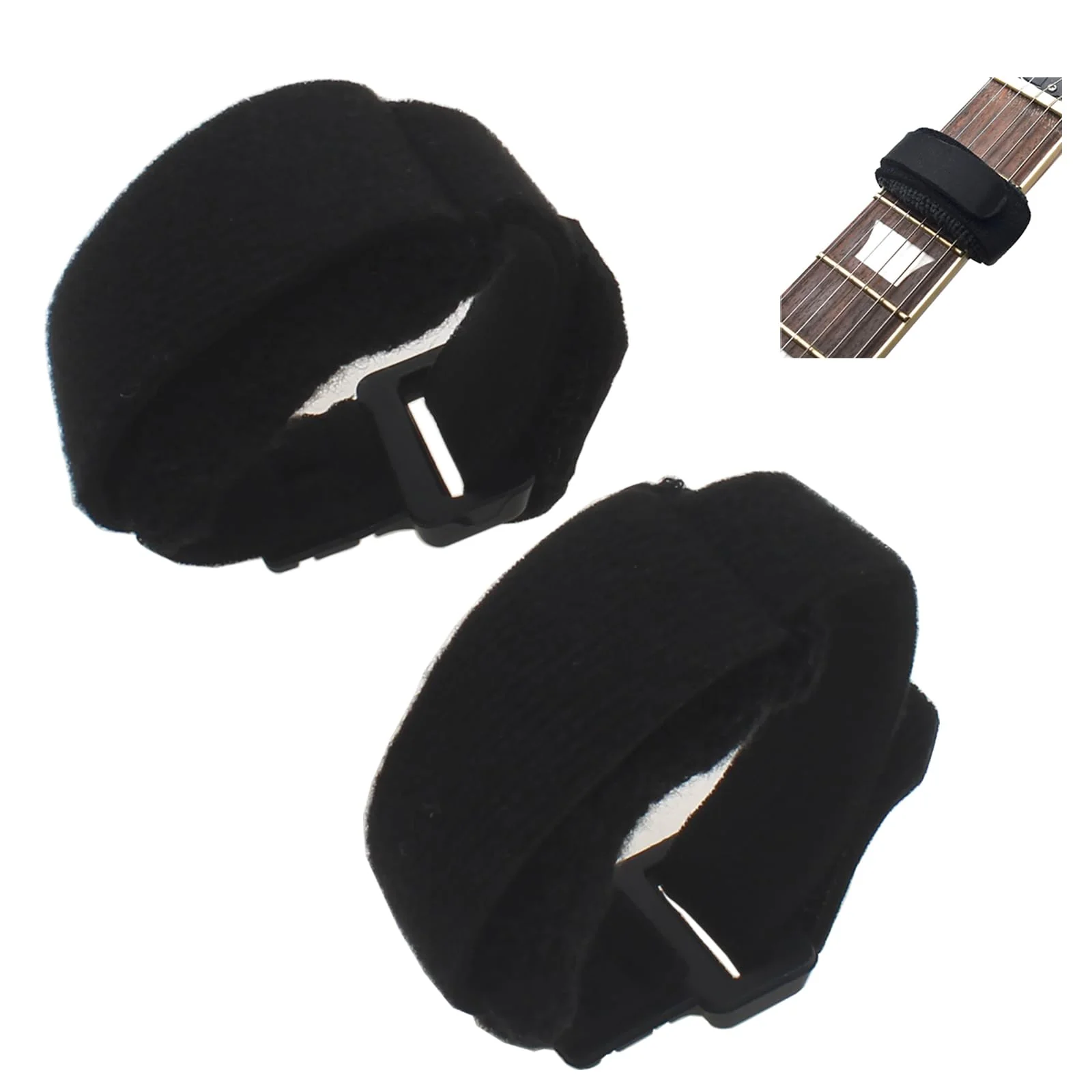 2pcs Bass Guitar String Mute Damper/Dampener Guitar String Cover Tape Adjustable Guitar Mute Silencer (Black) - Image 4